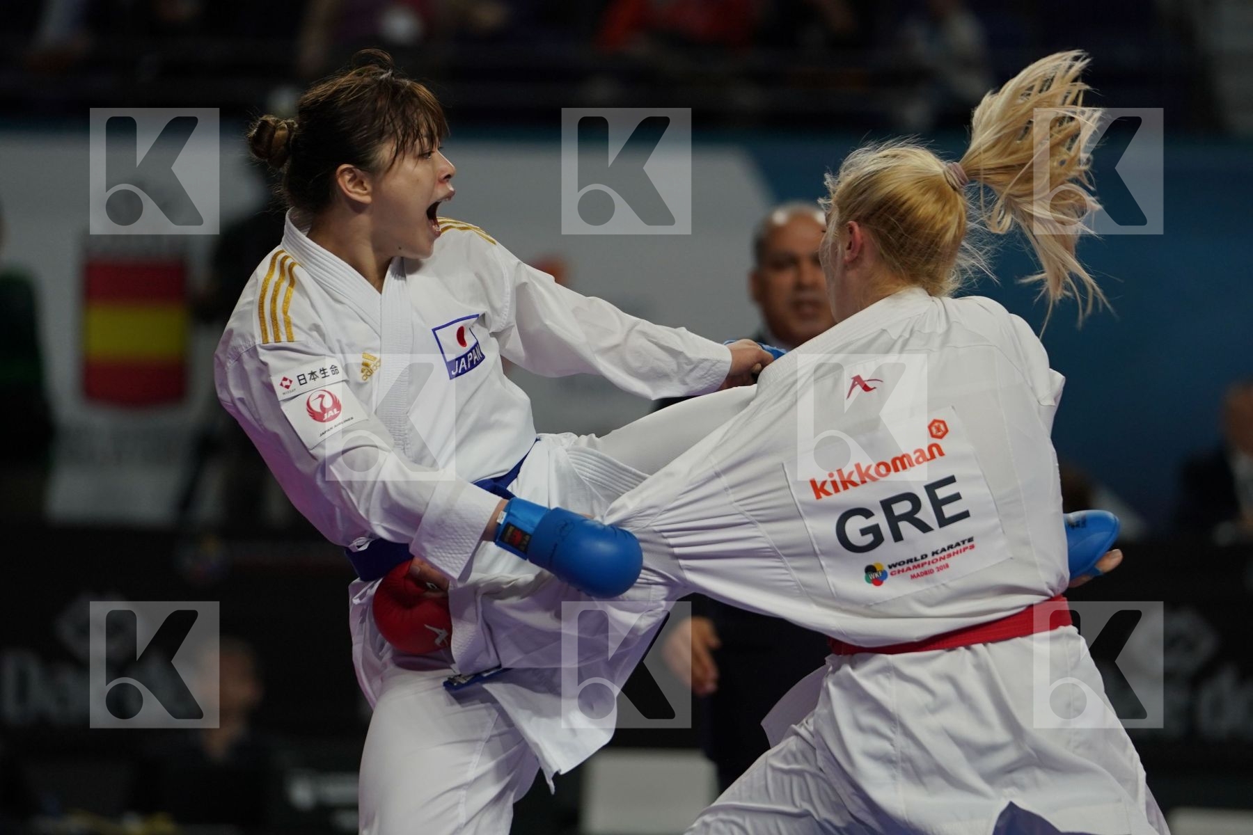 ELENI CHATZILIADOU (GREECE) vs AYUMI UEKUSA (JAPAN) in Senior Kumite 68+ Kg - Final bout