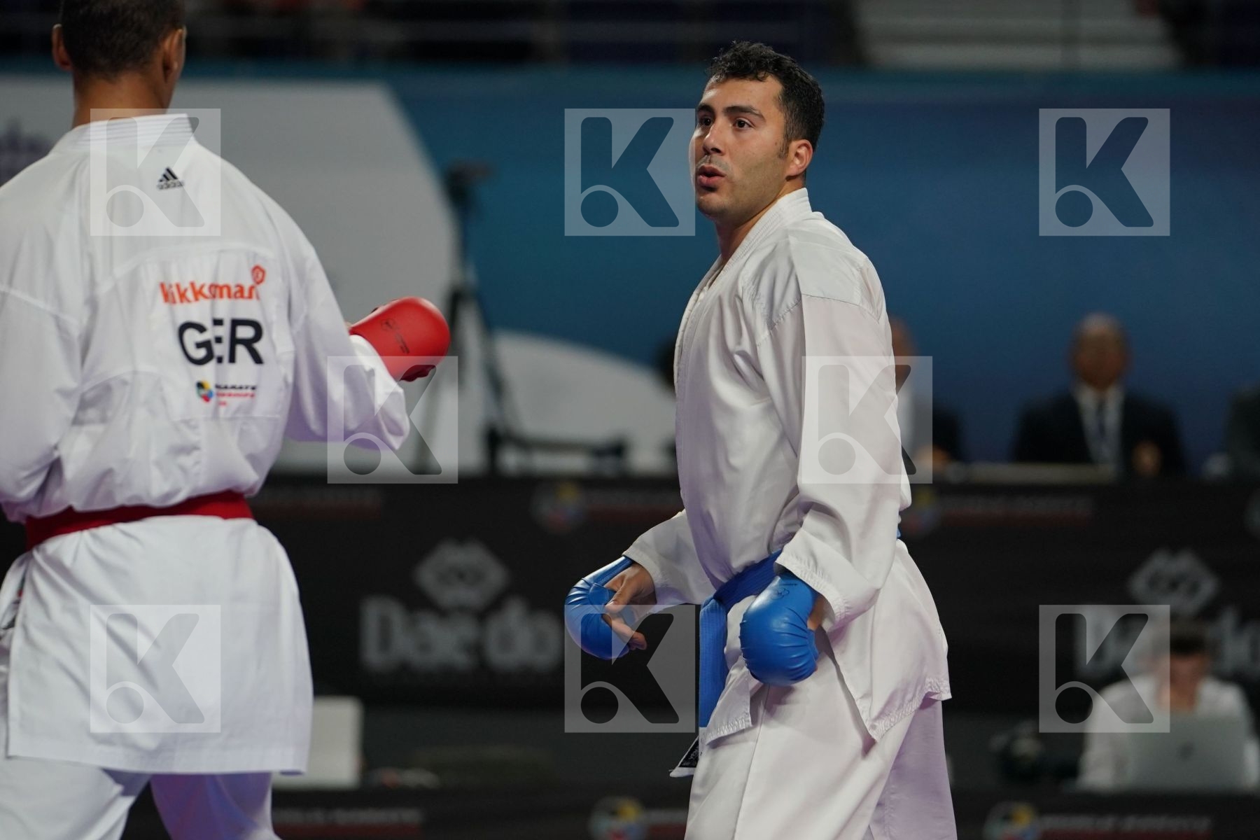 JONATHAN HORNE (GERMANY) vs SAJAD GANJZADEH (ISLAMIC REPUBLIC OF IRAN) in Senior Kumite 84+ Kg - Final bout