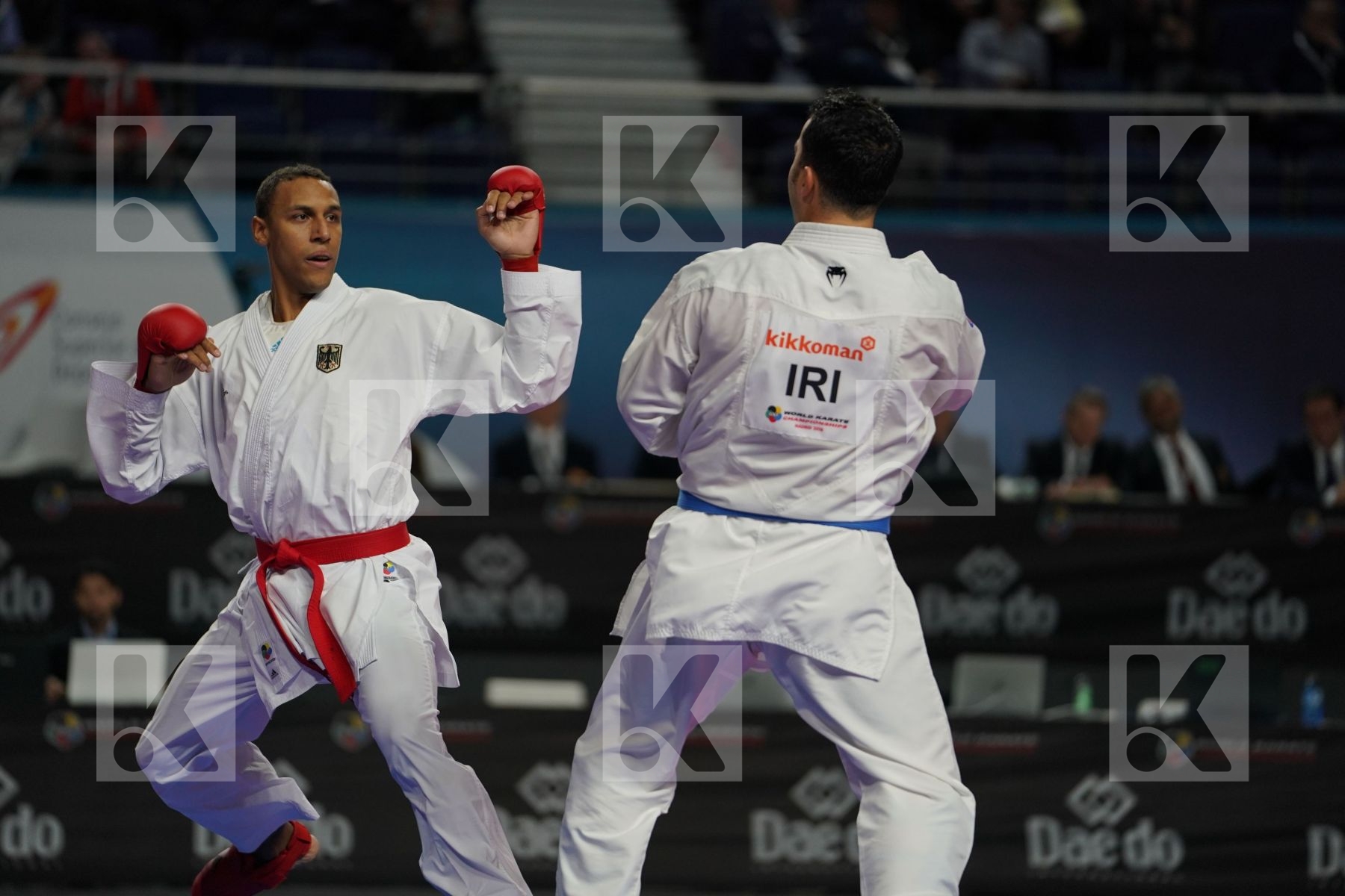 JONATHAN HORNE (GERMANY) vs SAJAD GANJZADEH (ISLAMIC REPUBLIC OF IRAN) in Senior Kumite 84+ Kg - Final bout