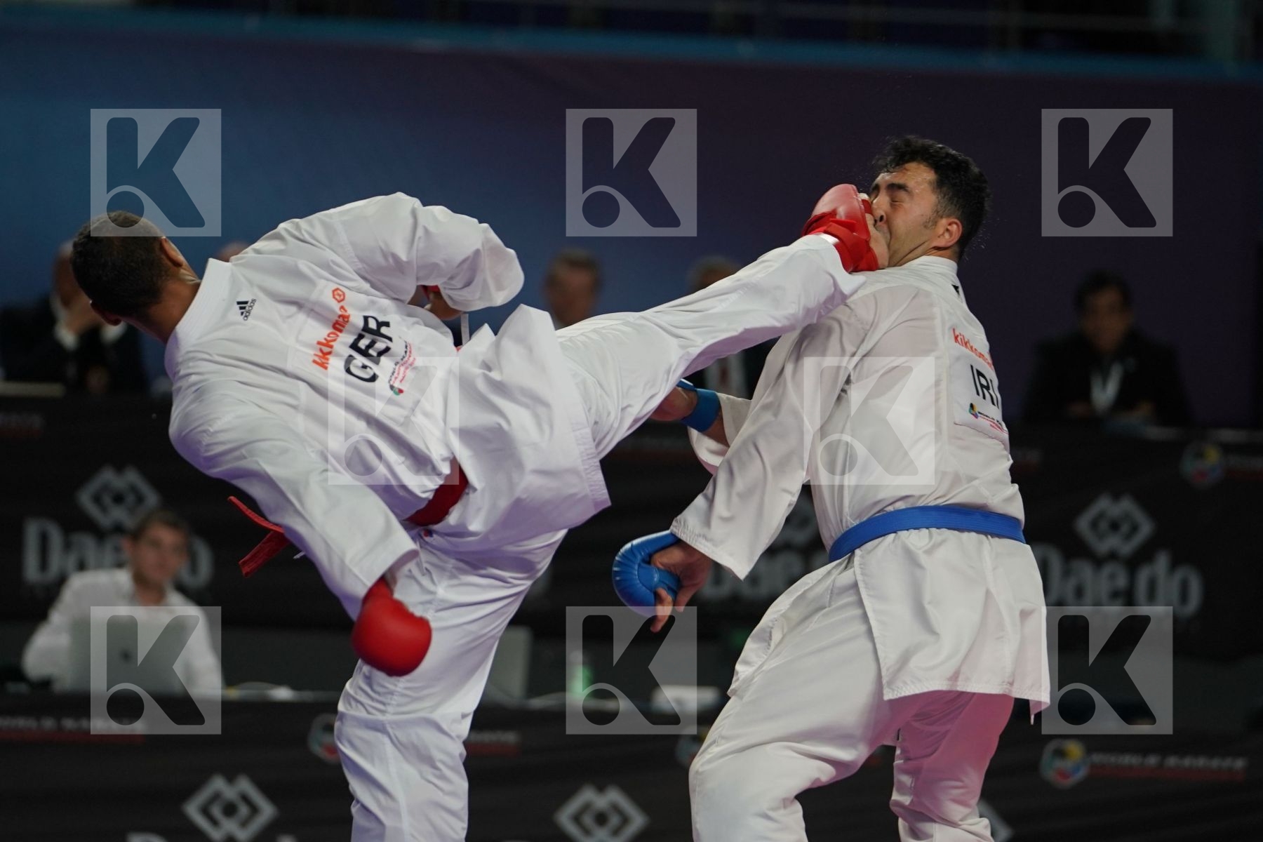 JONATHAN HORNE (GERMANY) vs SAJAD GANJZADEH (ISLAMIC REPUBLIC OF IRAN) in Senior Kumite 84+ Kg - Final bout
