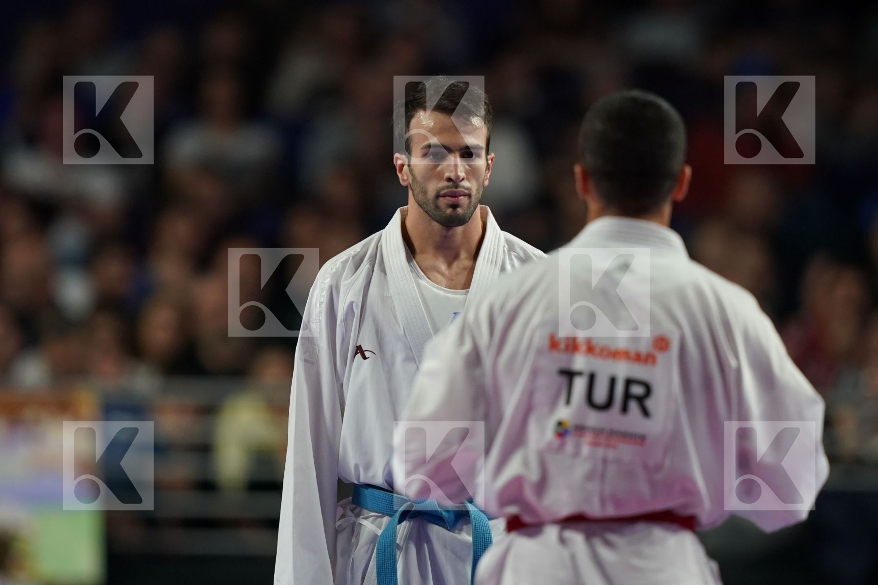 TURKEY (AKTAS, ELTEMUR, GOK, KAPTAN, OZER, UYGUR, YAMANOGLU) vs IRAN (ABAZARI, ASGARI GHONCHEH, ASIABARI, GANJZADEH, HEYDARI, KHODABAKHSHI, POORSHAB) in Senior Team Male Kumite - Final bout