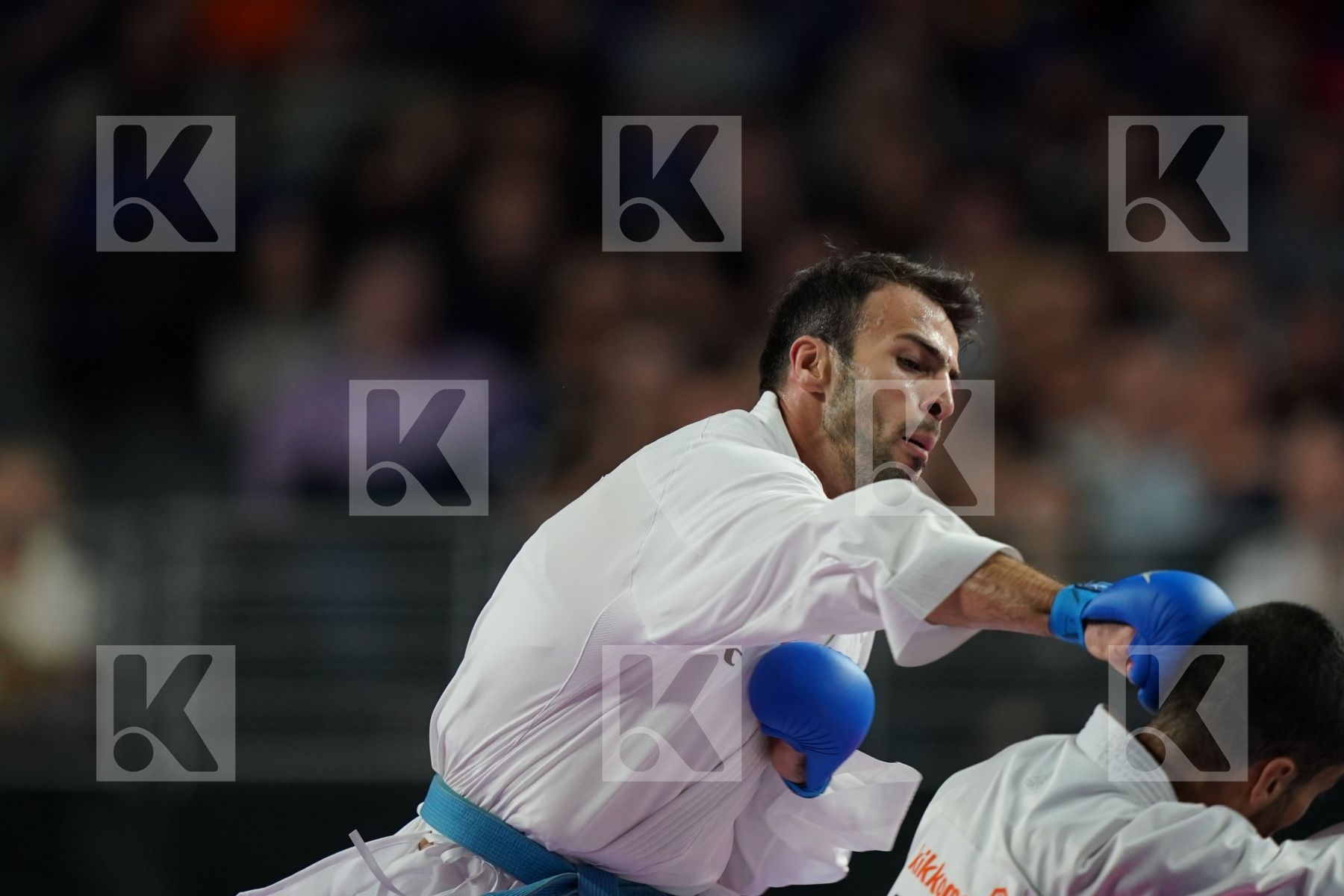 TURKEY (AKTAS, ELTEMUR, GOK, KAPTAN, OZER, UYGUR, YAMANOGLU) vs IRAN (ABAZARI, ASGARI GHONCHEH, ASIABARI, GANJZADEH, HEYDARI, KHODABAKHSHI, POORSHAB) in Senior Team Male Kumite - Final bout