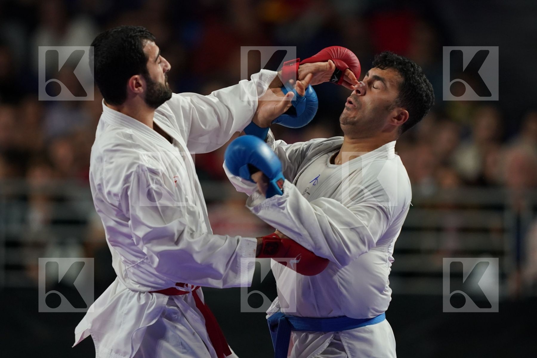 TURKEY (AKTAS, ELTEMUR, GOK, KAPTAN, OZER, UYGUR, YAMANOGLU) vs IRAN (ABAZARI, ASGARI GHONCHEH, ASIABARI, GANJZADEH, HEYDARI, KHODABAKHSHI, POORSHAB) in Senior Team Male Kumite - Final bout