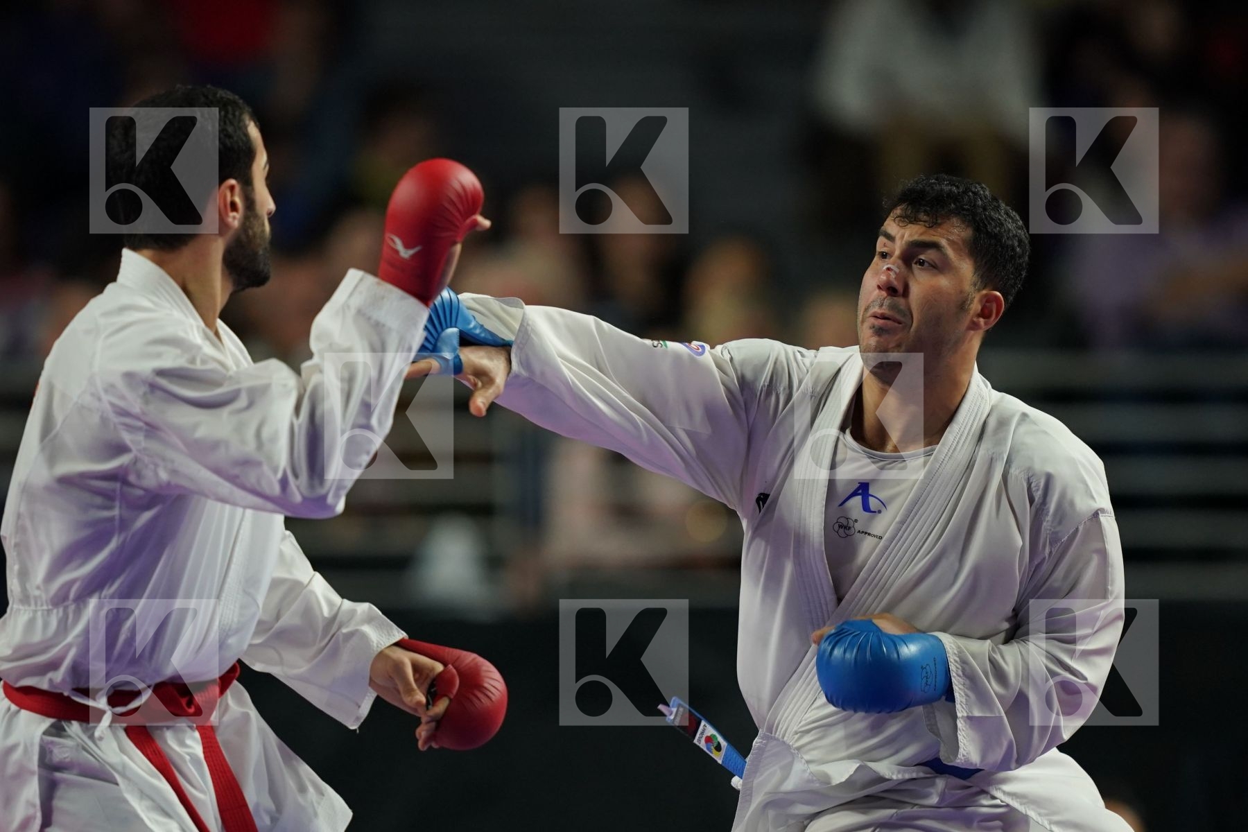 TURKEY (AKTAS, ELTEMUR, GOK, KAPTAN, OZER, UYGUR, YAMANOGLU) vs IRAN (ABAZARI, ASGARI GHONCHEH, ASIABARI, GANJZADEH, HEYDARI, KHODABAKHSHI, POORSHAB) in Senior Team Male Kumite - Final bout