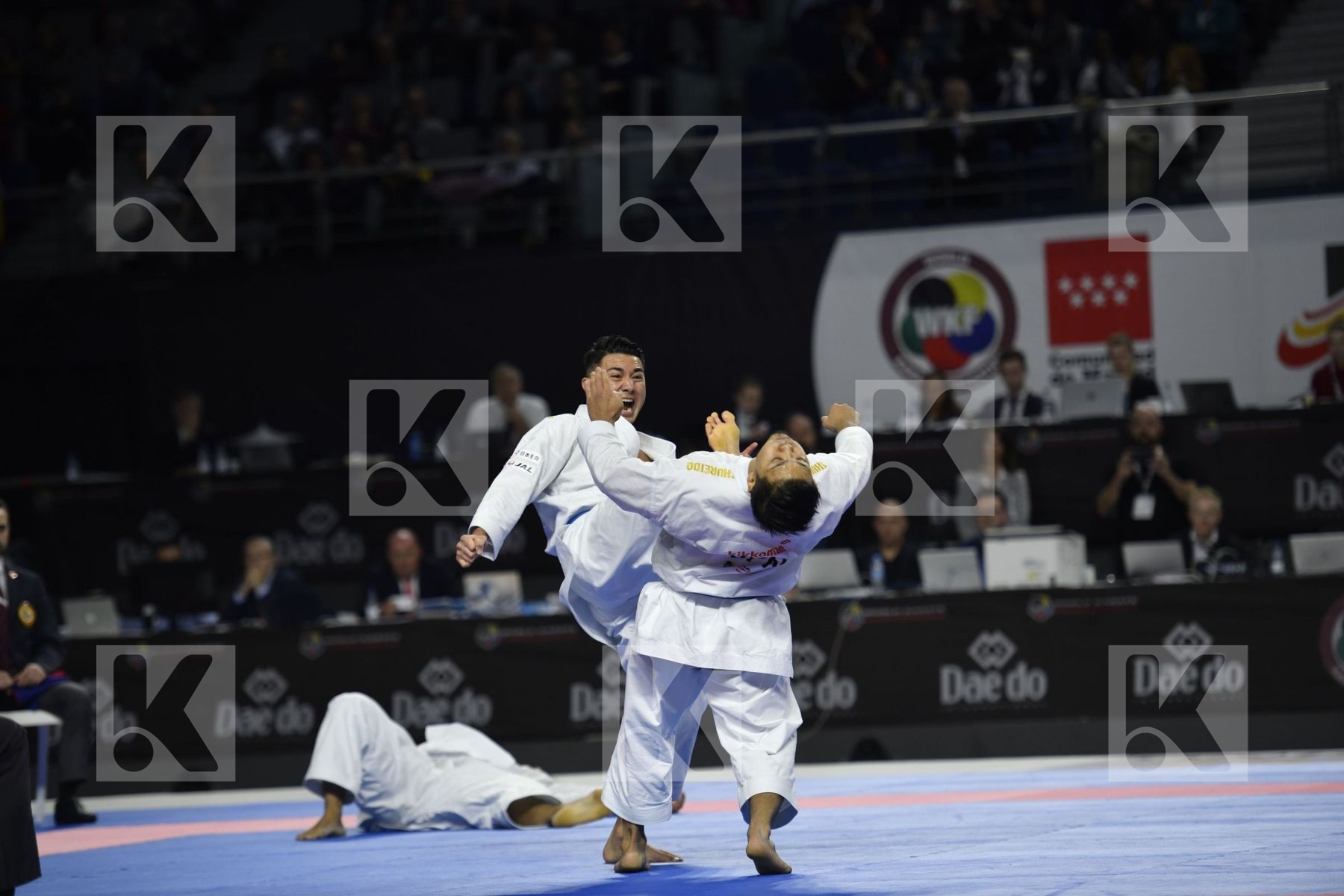 SPAIN (CARBONELL LOPEZ, GALAN LOPEZ, SALAZAR JOVER) vs JAPAN (KINJO, KIYUNA, UEMURA) in Senior Team Male Kata - Final bout