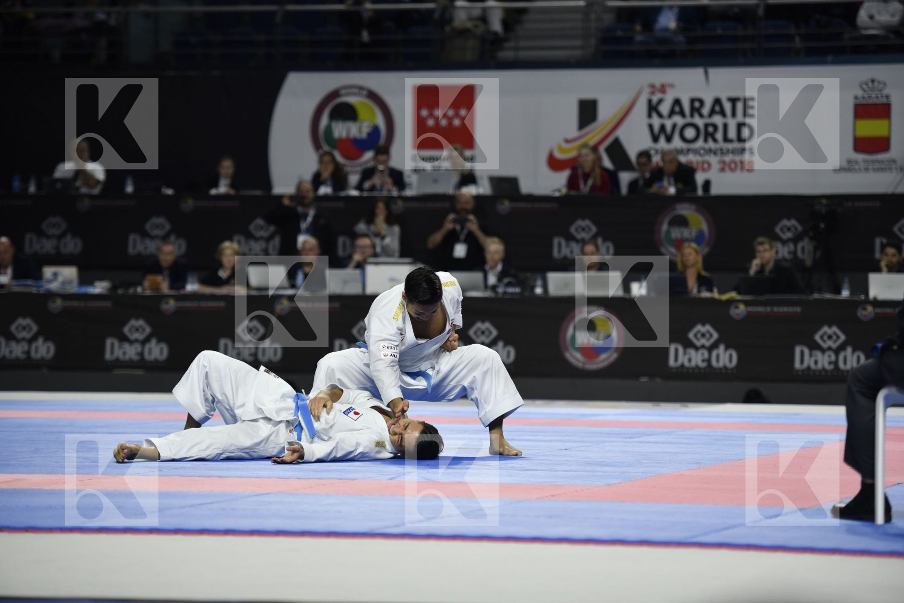 SPAIN (CARBONELL LOPEZ, GALAN LOPEZ, SALAZAR JOVER) vs JAPAN (KINJO, KIYUNA, UEMURA) in Senior Team Male Kata - Final bout