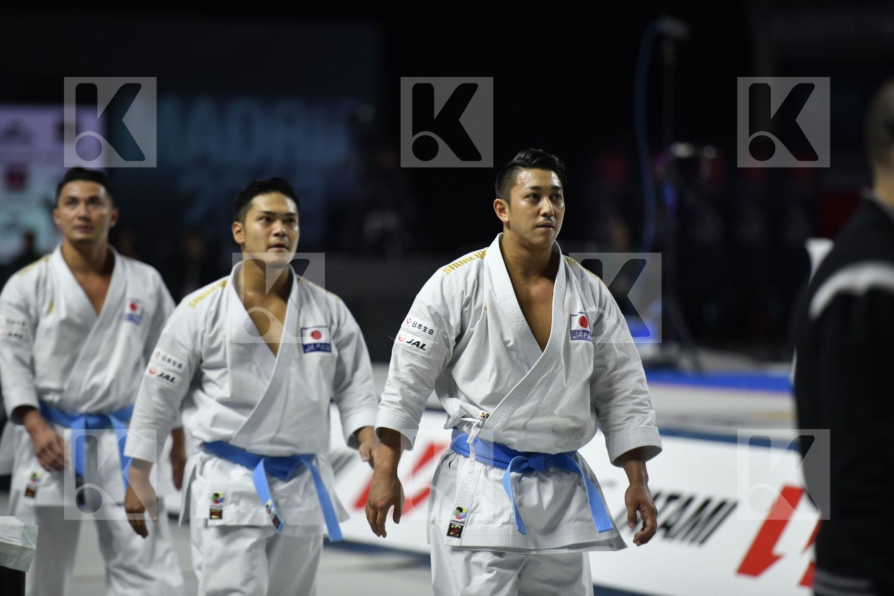 SPAIN (CARBONELL LOPEZ, GALAN LOPEZ, SALAZAR JOVER) vs JAPAN (KINJO, KIYUNA, UEMURA) in Senior Team Male Kata - Final bout