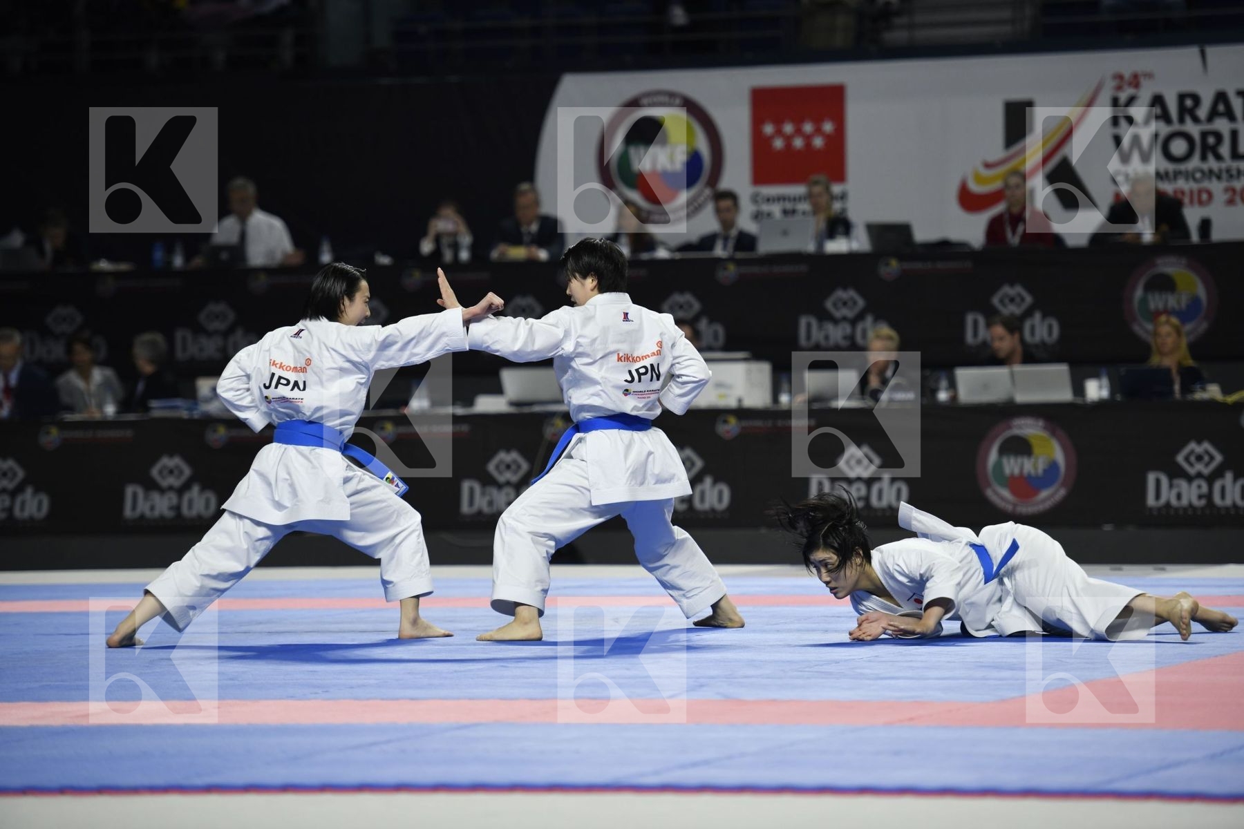 SPAIN (GARCIA LOZANO, RODRIGUEZ ENCABO, ROY RUBIO) vs JAPAN (ISHIBASHI, MUGIYAMA, TAIRA) in Senior Team Female Kata - Final bout