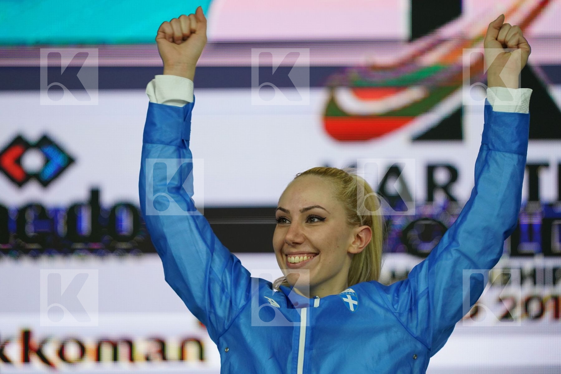 ELENI CHATZILIADOU (GREECE) in Senior Kumite 68+ Kg - Podium ceremony