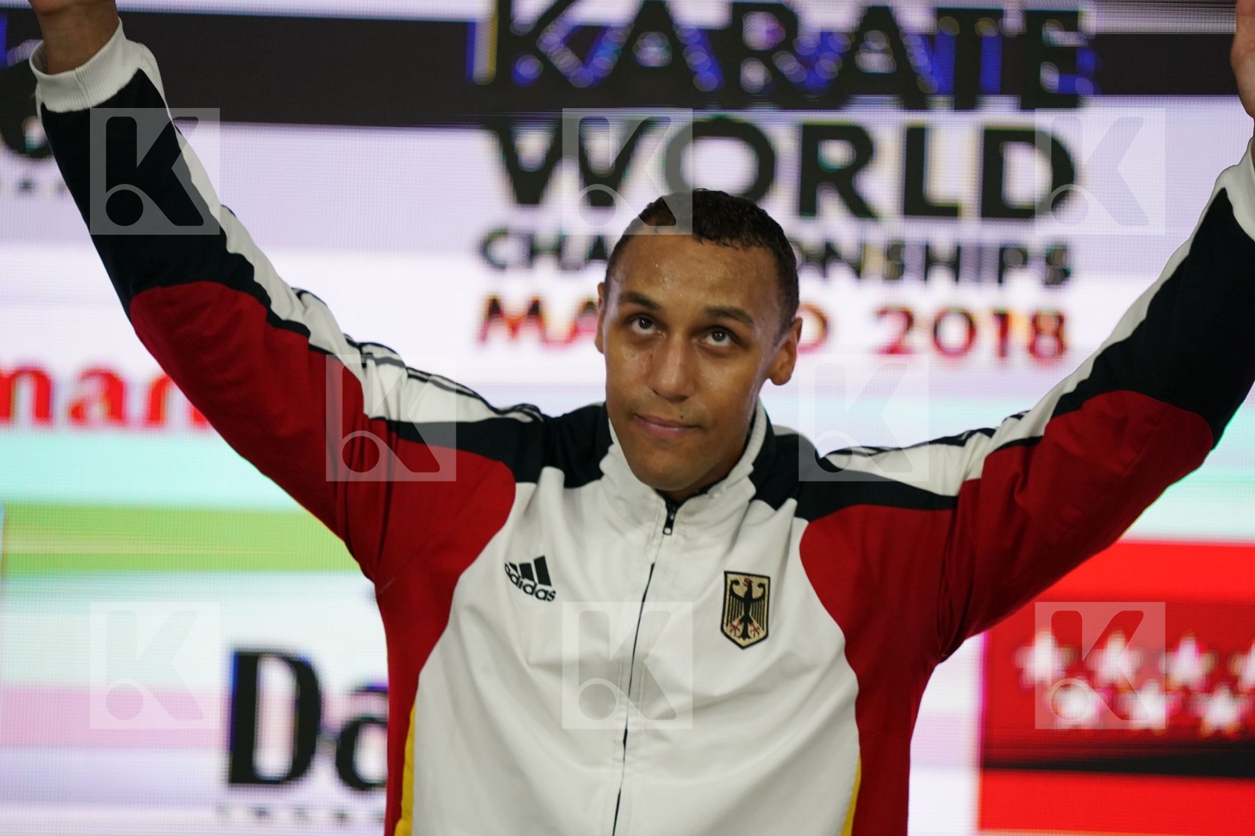 JONATHAN HORNE (GERMANY) in Senior Kumite 84+ Kg - Podium ceremony