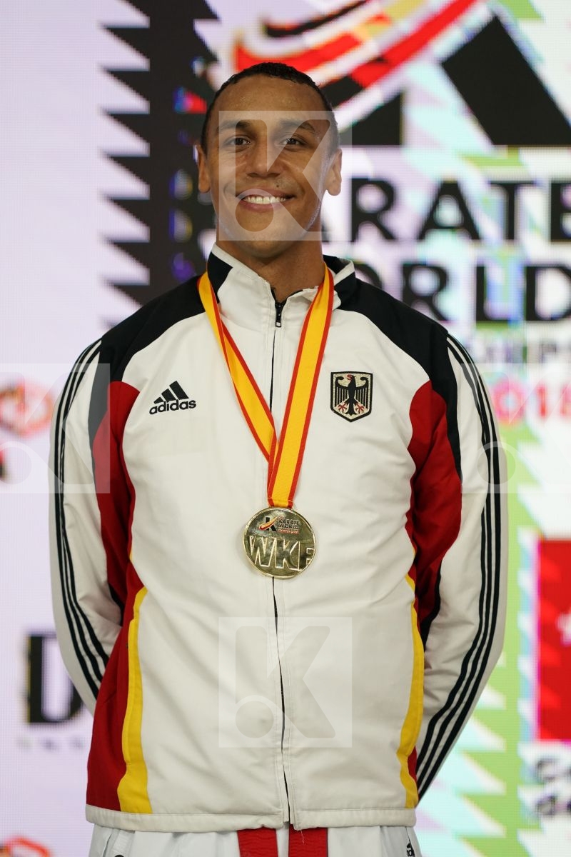 JONATHAN HORNE (GERMANY) in Senior Kumite 84+ Kg - Podium ceremony