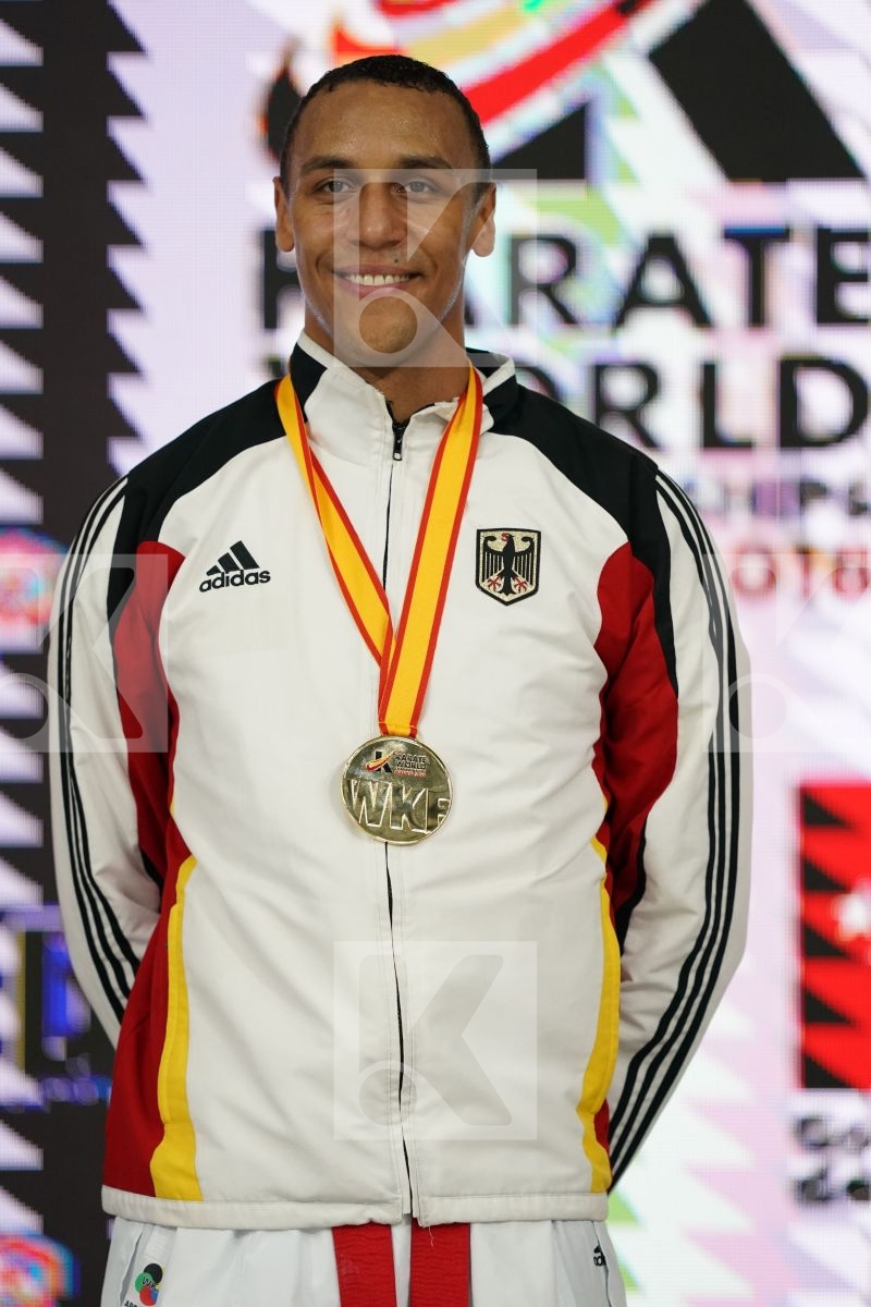 JONATHAN HORNE (GERMANY) in Senior Kumite 84+ Kg - Podium ceremony