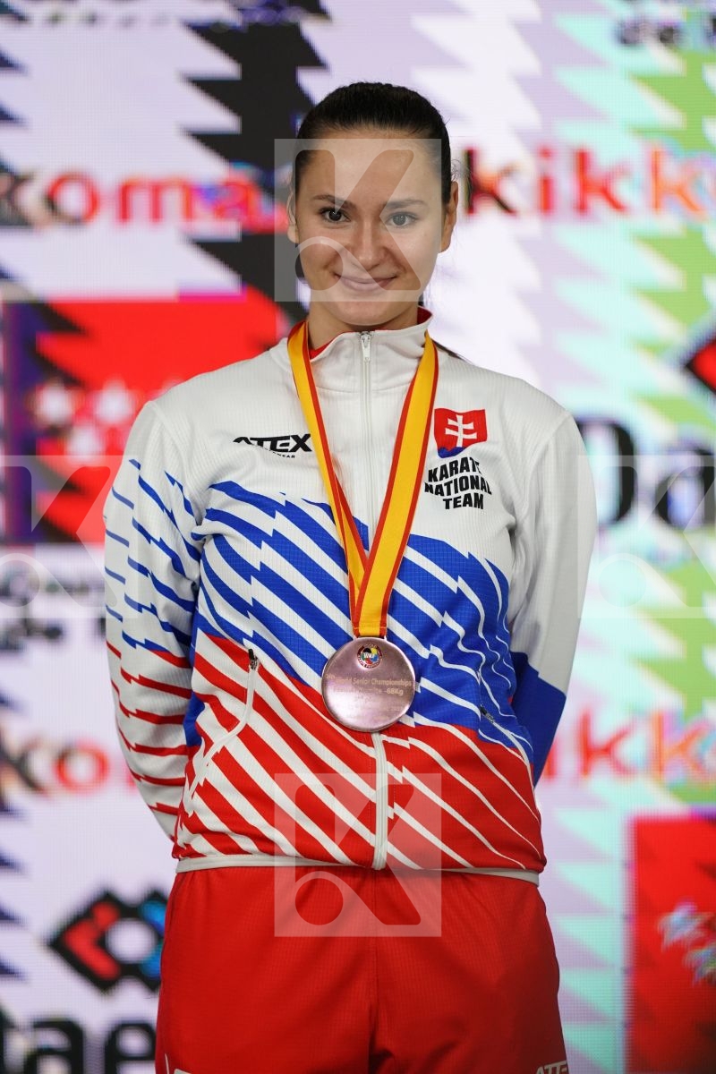 MIROSLAVA KOPUNOVA (SLOVAKIA) in Senior Kumite -67 Kg - Podium ceremony