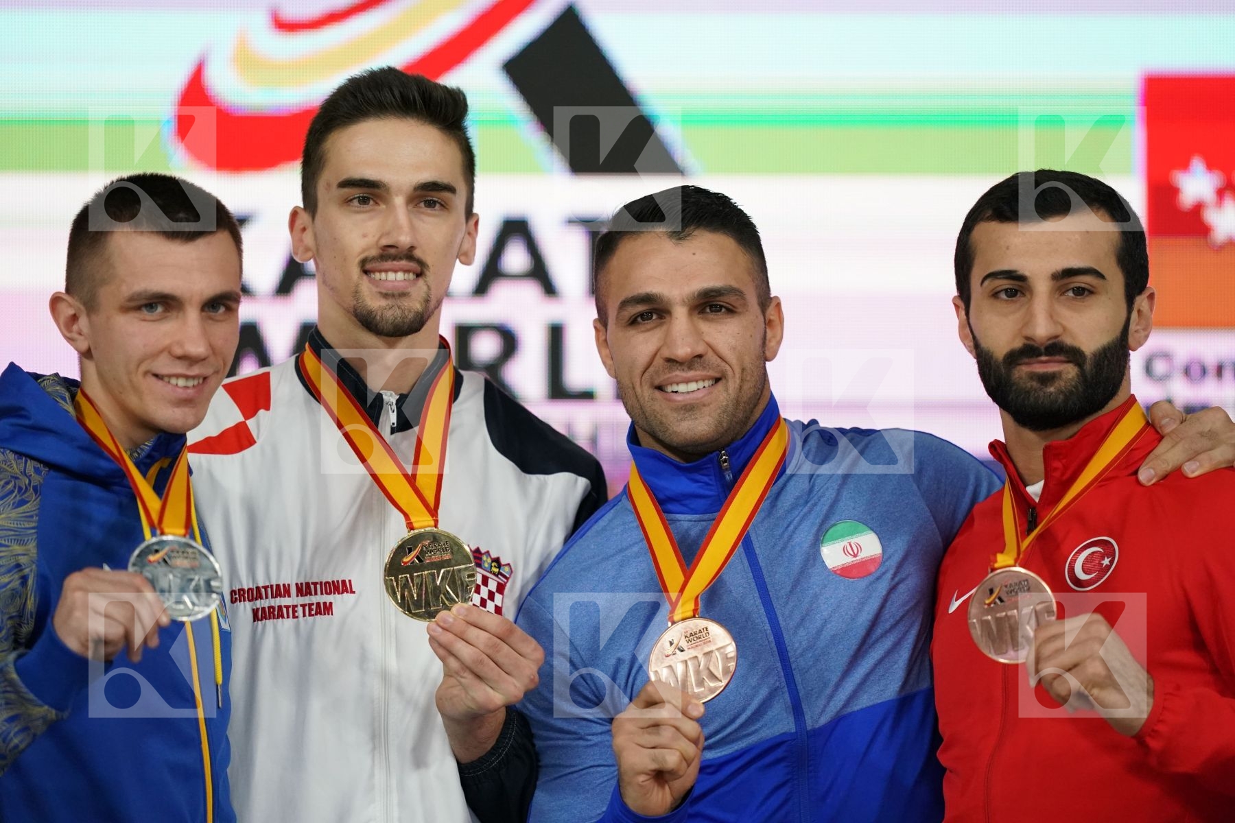 IVAN KVESIC (CROATIA) in Senior Kumite Ð 84 Kg - Podium ceremony