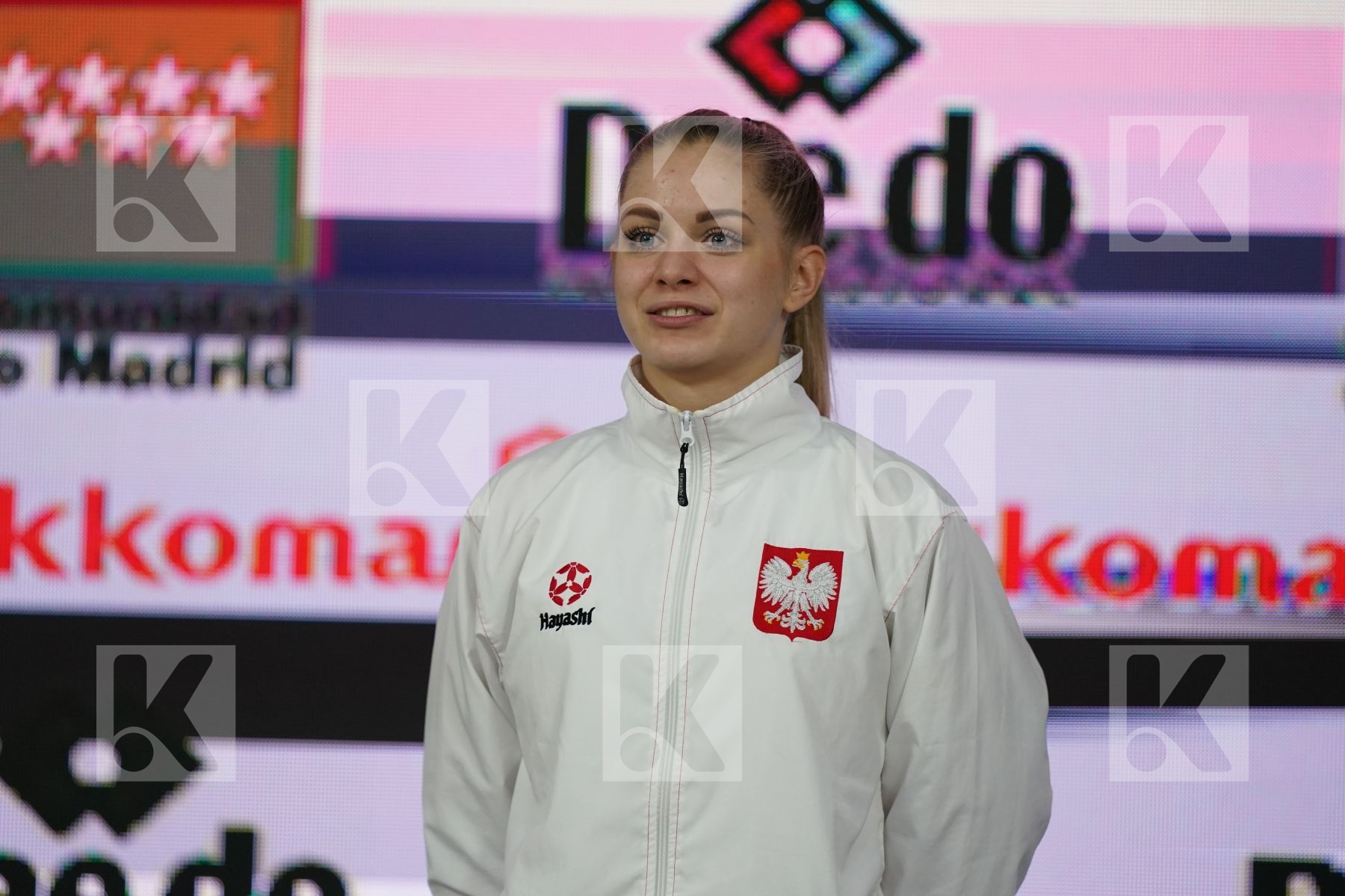 DOROTA BANASZCZYK (POLAND) in Senior Kumite -55 Kg - Podium ceremony