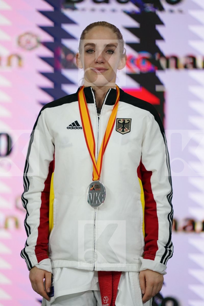 JANA BITSCH (GERMANY) in Senior Kumite -55 Kg - Podium ceremony