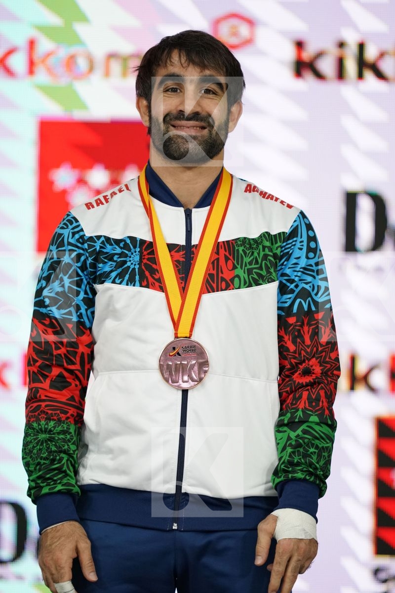 RAFAEL AGHAYEV (AZERBAIJAN) in Senior Kumite Ð 75 Kg - Podium ceremony