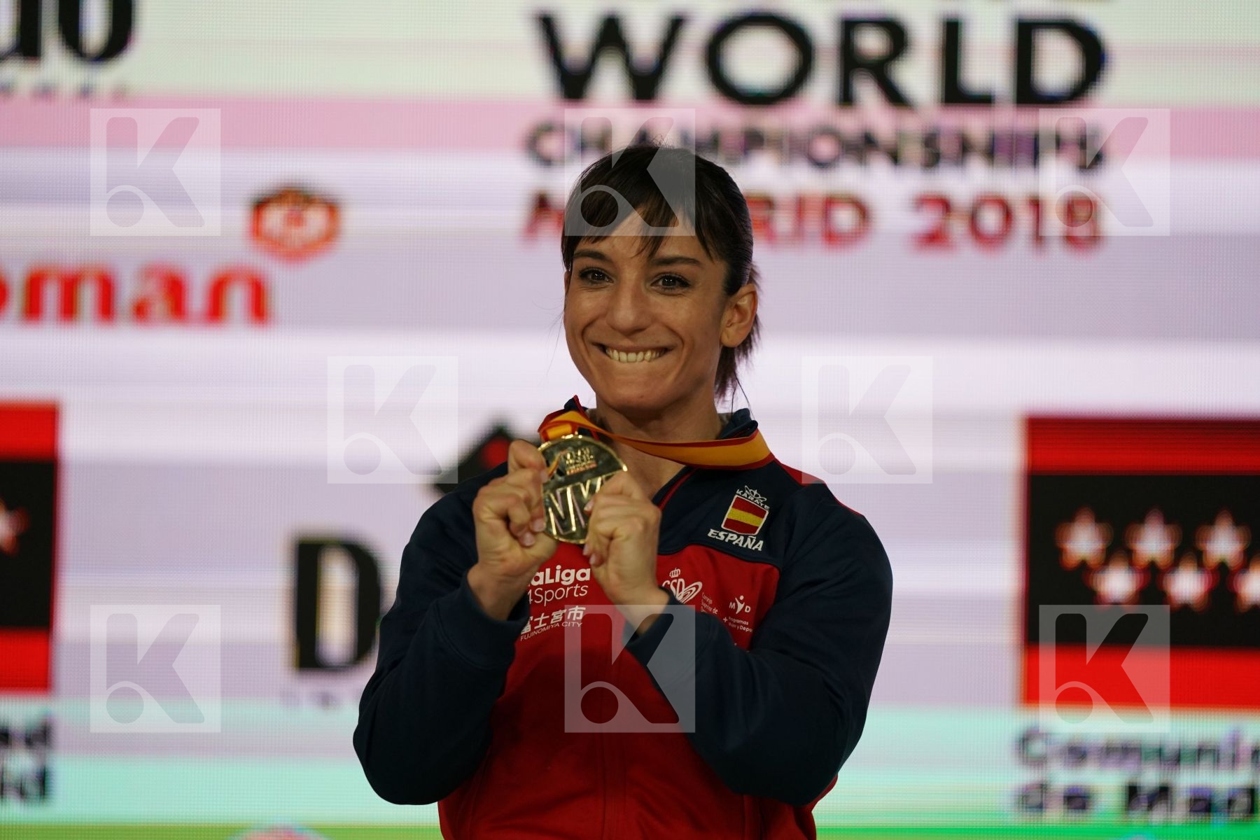 SANDRA SANCHEZ JAIME (SPAIN) in Senior Female Kata - Podium ceremony