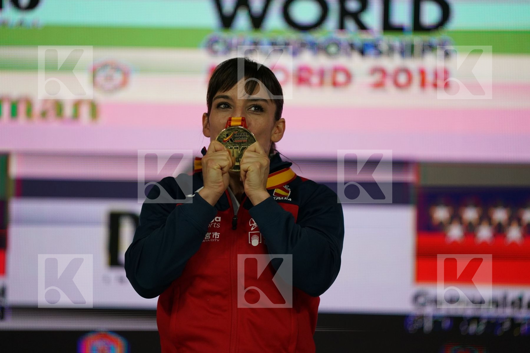 SANDRA SANCHEZ JAIME (SPAIN) in Senior Female Kata - Podium ceremony