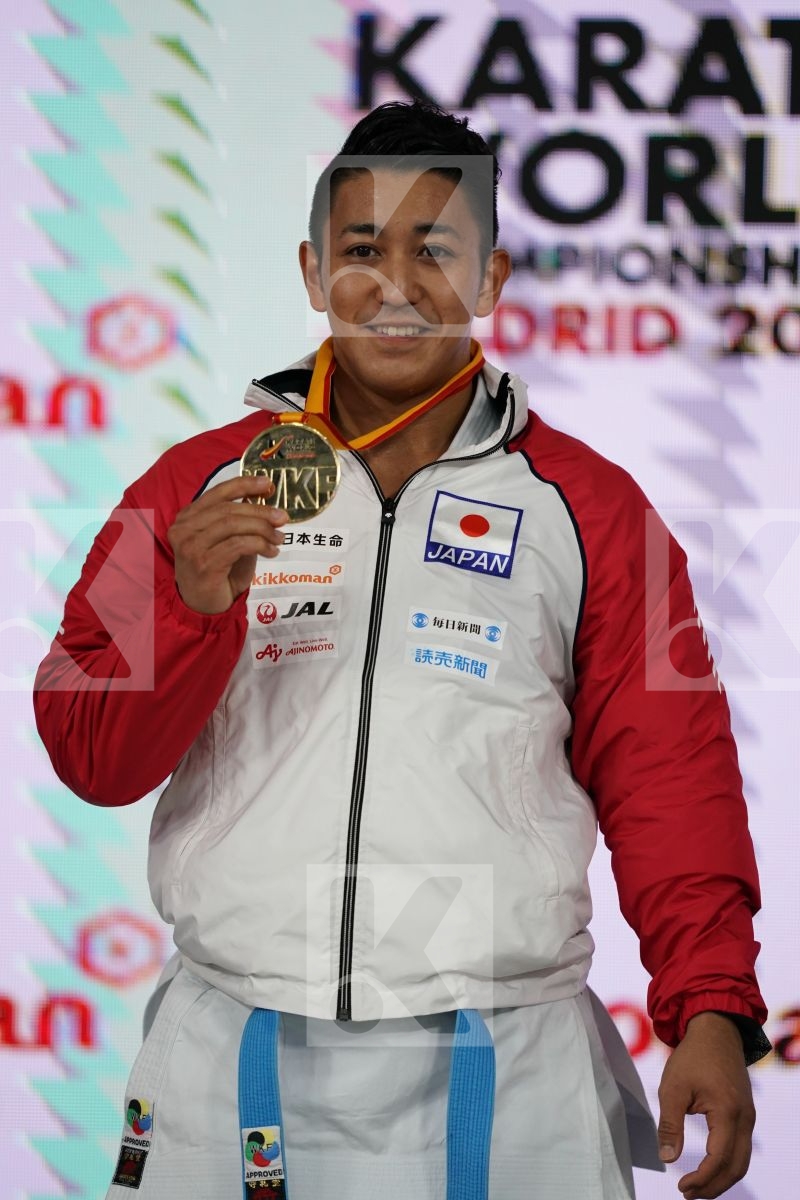 RYO KIYUNA (JAPAN) in Senior Male Kata - Podium ceremony