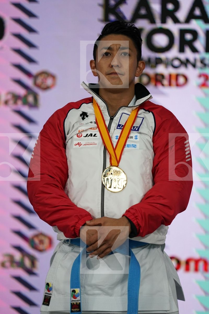 RYO KIYUNA (JAPAN) in Senior Male Kata - Podium ceremony