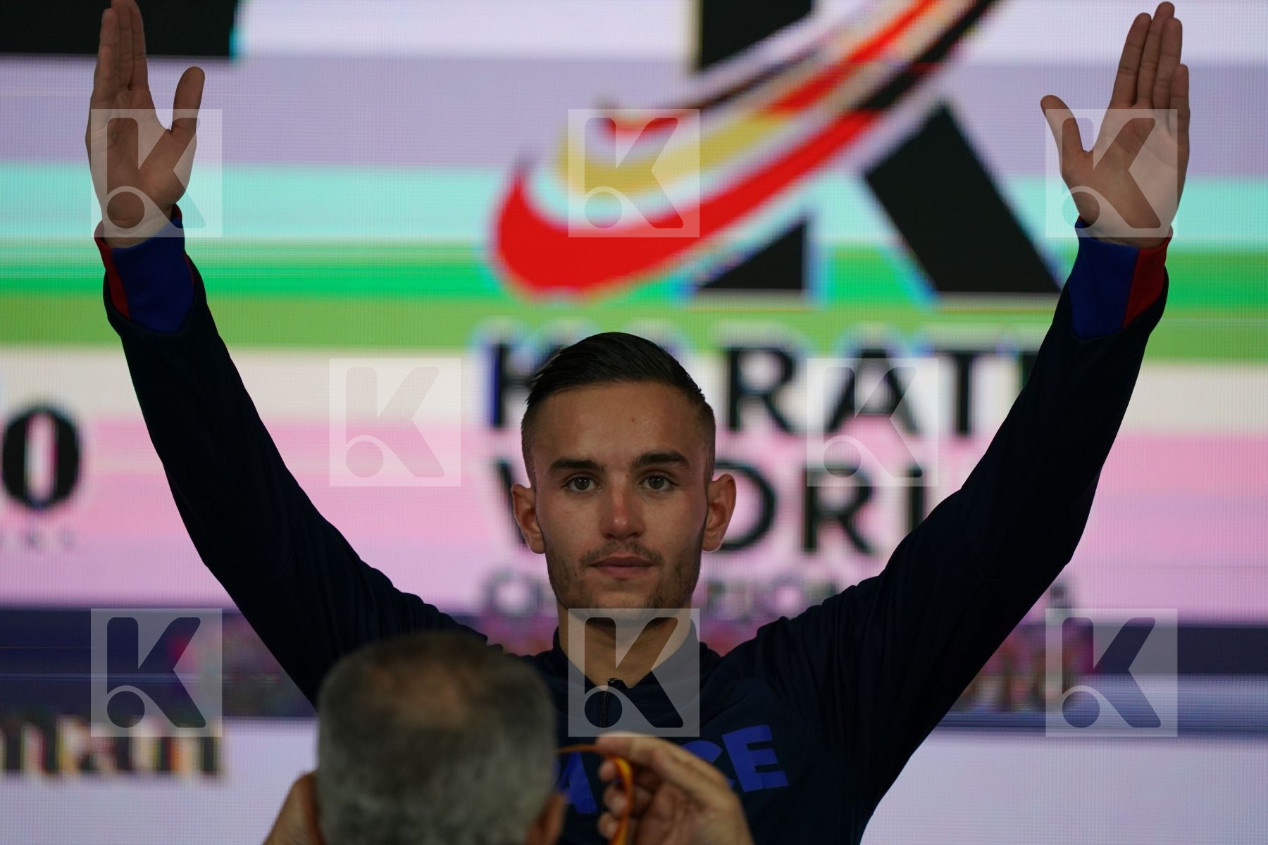 STEVEN DACOSTA (FRANCE) in Senior Kumite -67 Kg - Podium ceremony