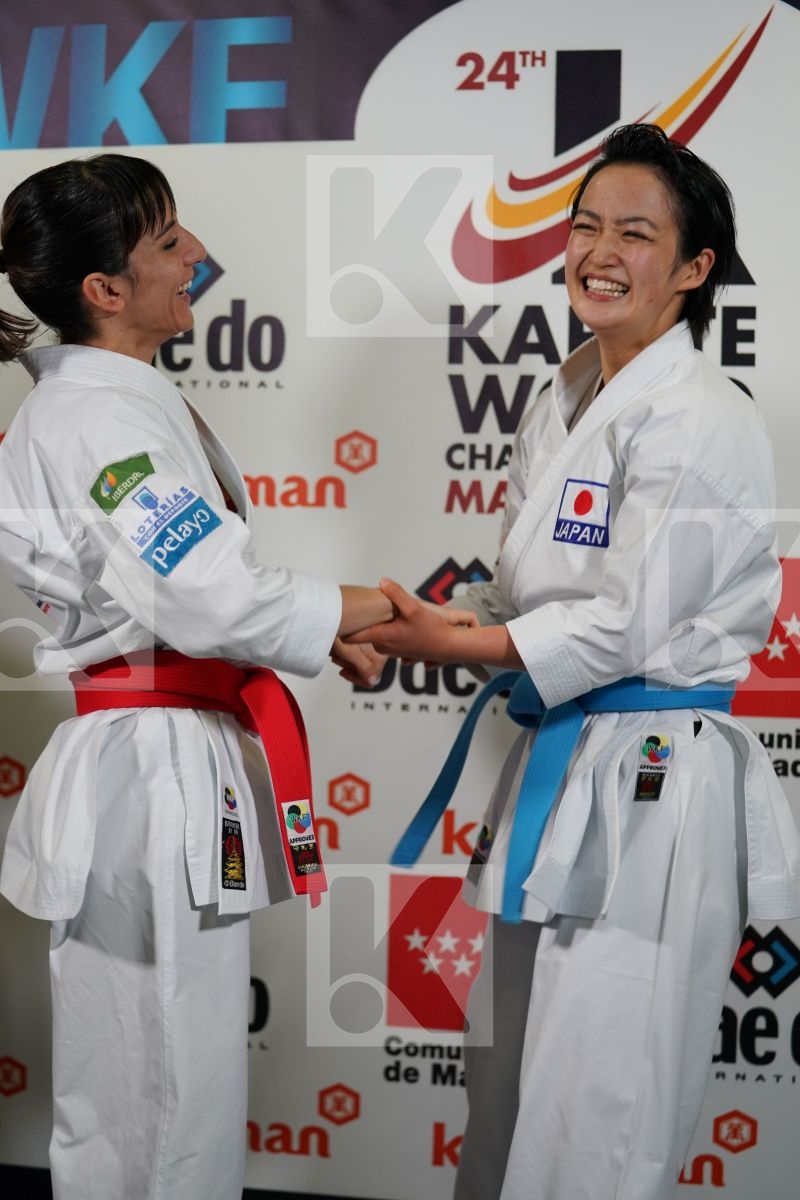SANDRA SANCHEZ JAIME (SPAIN) and KIYOU SHIMIZU (JAPAN) in Senior Female Kata - Qualification