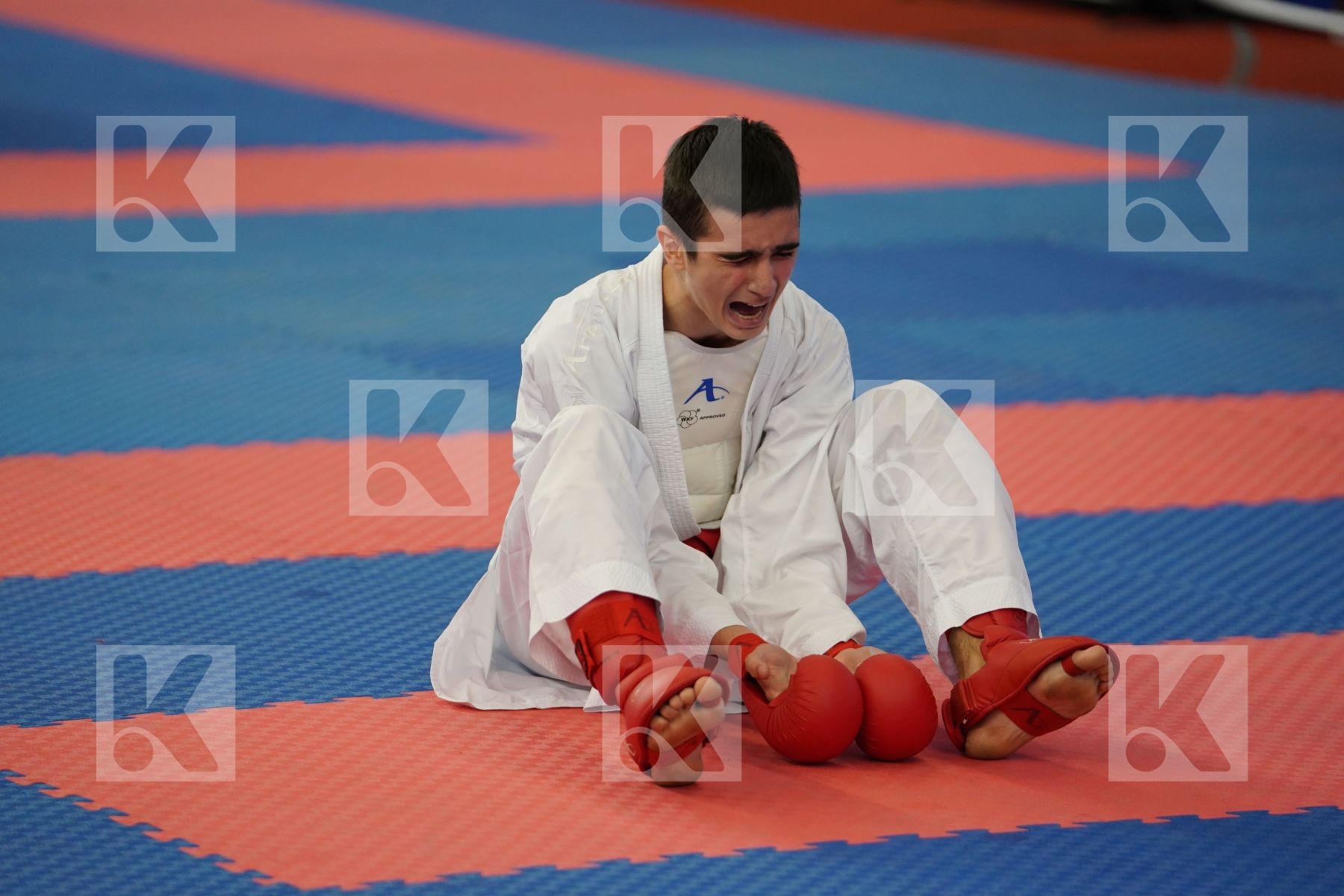 AKHMEDOV AKHMED (RUSSIAN FEDERATION) vs KOSTOV BOJAN (NORTH MACEDONIA) in Cadet Kumite Male -52 Kg - Bronze bout