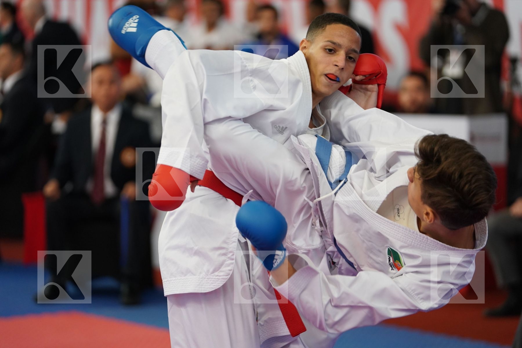 HELLAL AMINE (FRANCE) vs AZEVEDO AFONSO (PORTUGAL) in Cadet Kumite Male -52 Kg - Bronze bout