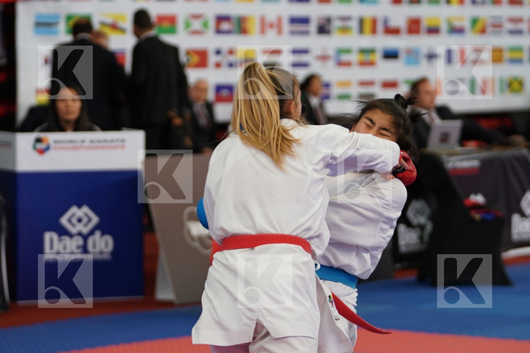 LISAC LAURA (CROATIA) vs VENERA ZHAXYBAYEVA (KAZAKHSTAN) in Cadet Kumite Female 54+ Kg - Bronze bout