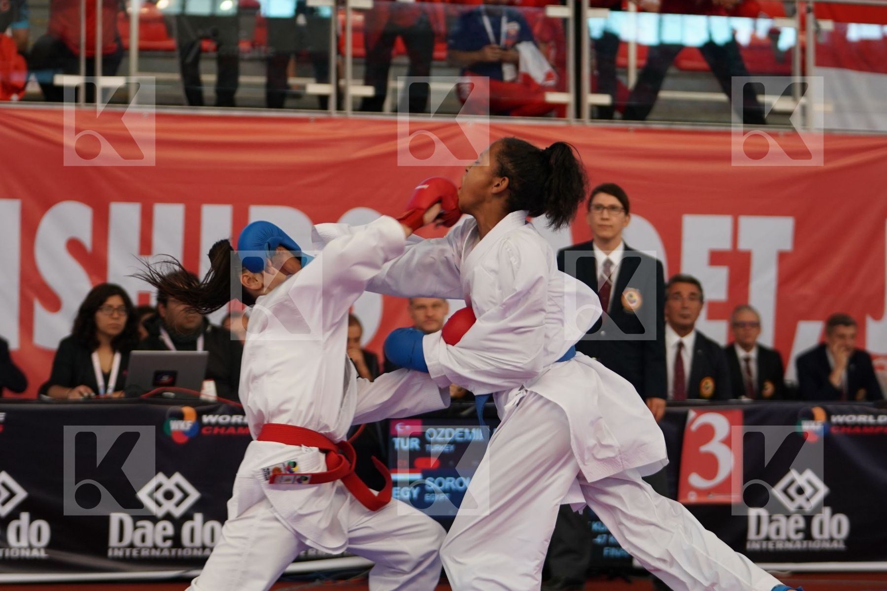 OZDEMIR MUSERREF (TURKEY) vs SOROUR FATMA (EGYPT) in Cadet Kumite Female -47 Kg - Podium ceremony