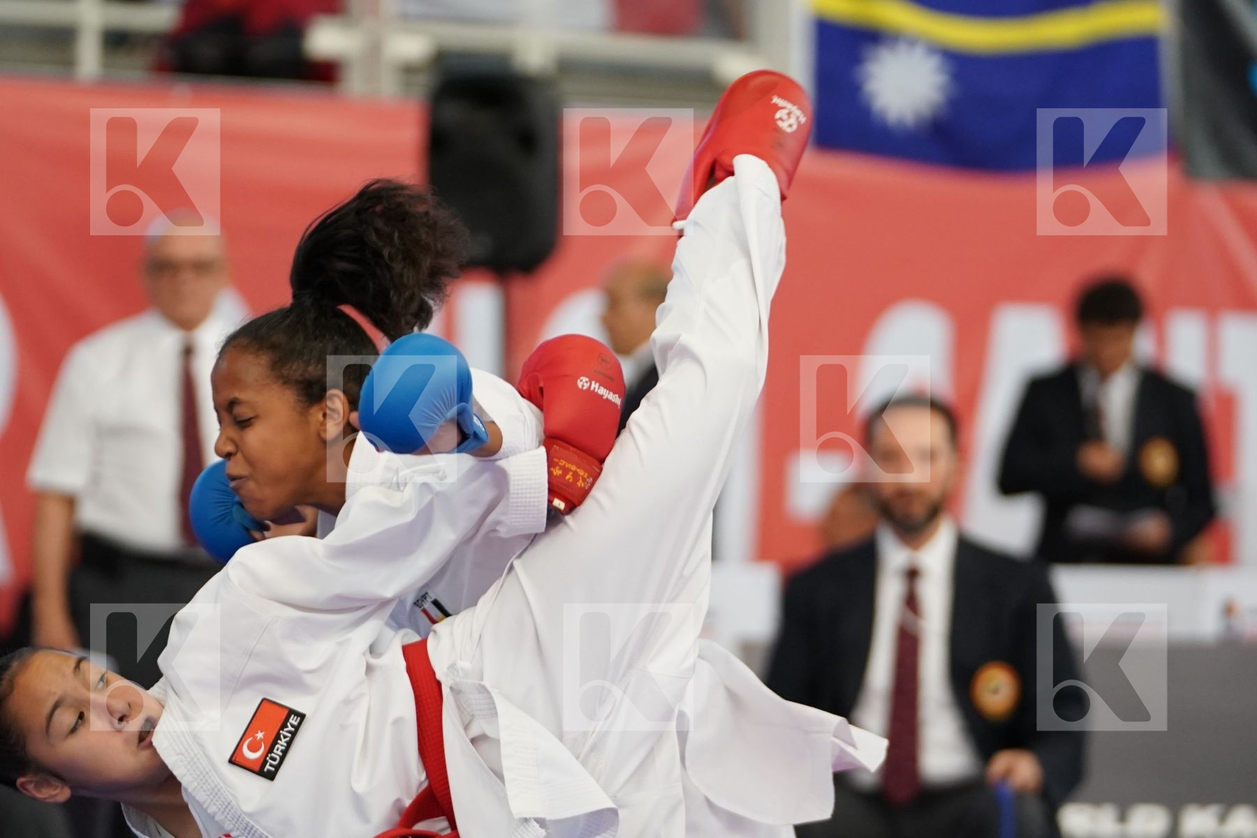 OZDEMIR MUSERREF (TURKEY) vs SOROUR FATMA (EGYPT) in Cadet Kumite Female -47 Kg - Podium ceremony