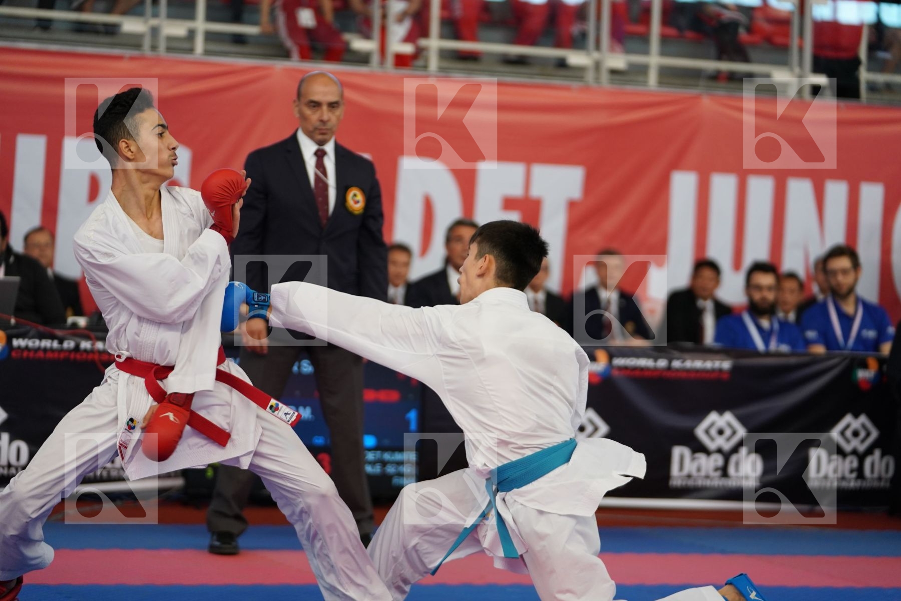 AL NAJJAR SAEED (JORDAN) vs OEZDEMIR MUHAMMED (GERMANY) in Cadet Kumite Male -52 Kg - Podium ceremony