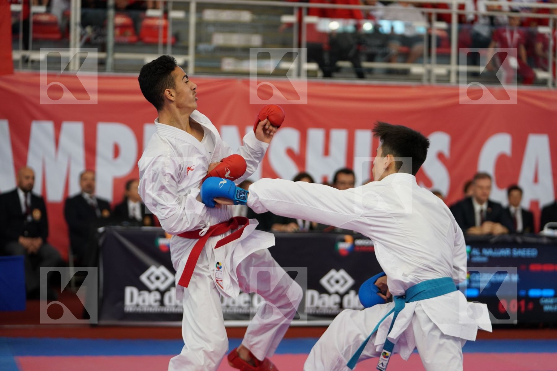 AL NAJJAR SAEED (JORDAN) vs OEZDEMIR MUHAMMED (GERMANY) in Cadet Kumite Male -52 Kg - Podium ceremony
