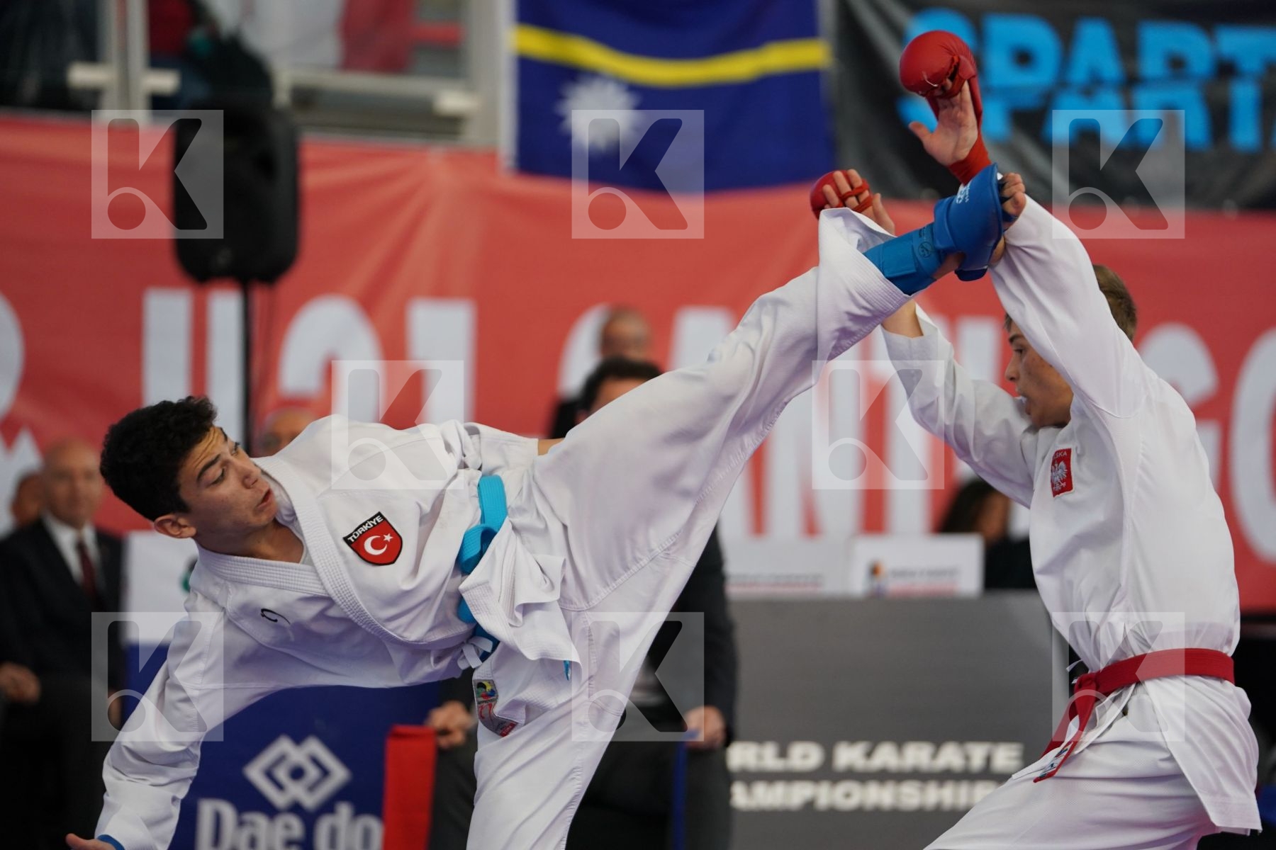 DZIUDA DOMINIK (POLAND) vs KURT ENES FATIH (TURKEY) in Cadet Kumite Male -57 Kg - Podium ceremony