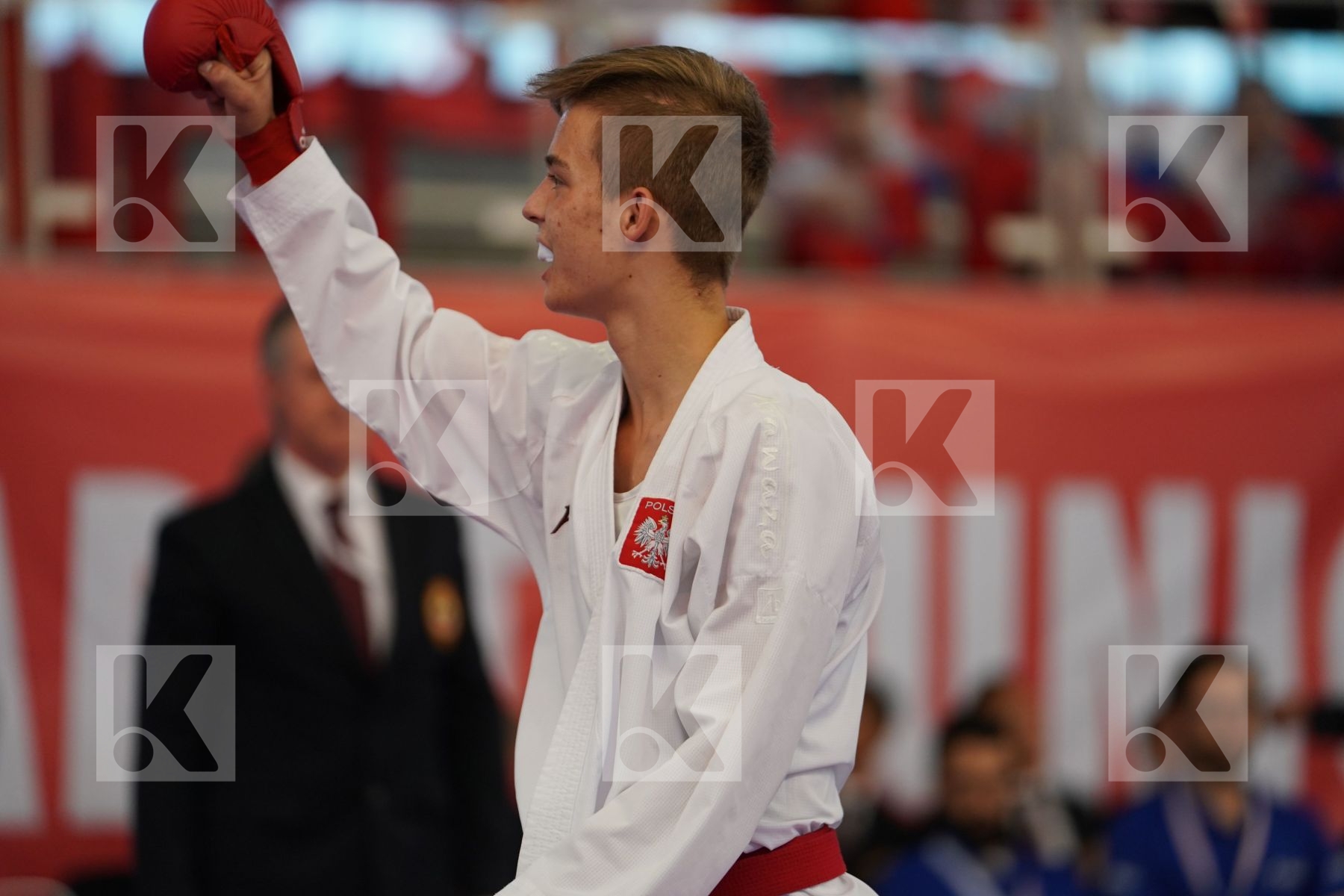 DZIUDA DOMINIK (POLAND) vs KURT ENES FATIH (TURKEY) in Cadet Kumite Male -57 Kg - Podium ceremony