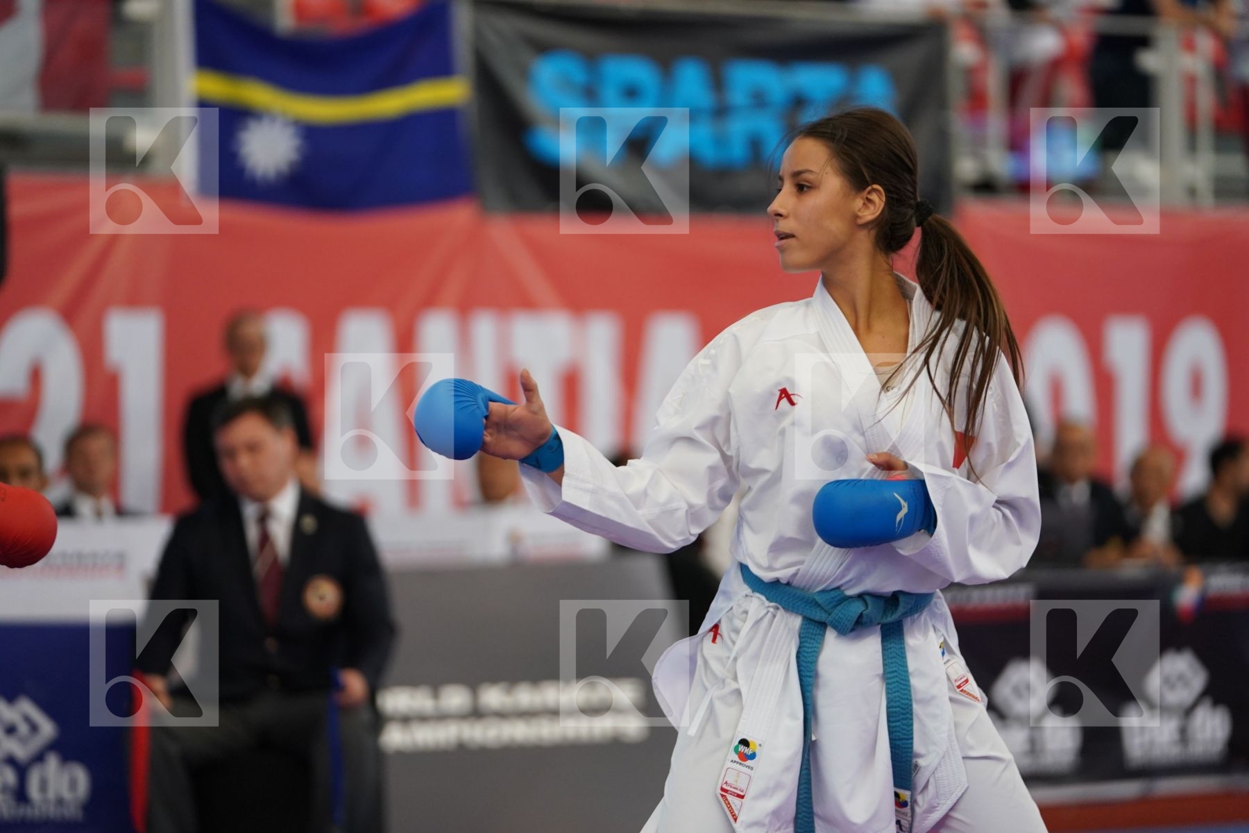 OUHRA AYA (MOROCCO) vs CHRYSOPOULOU KONSTANTINA (GREECE) in Cadet Kumite Female 54+ Kg - Podium ceremony