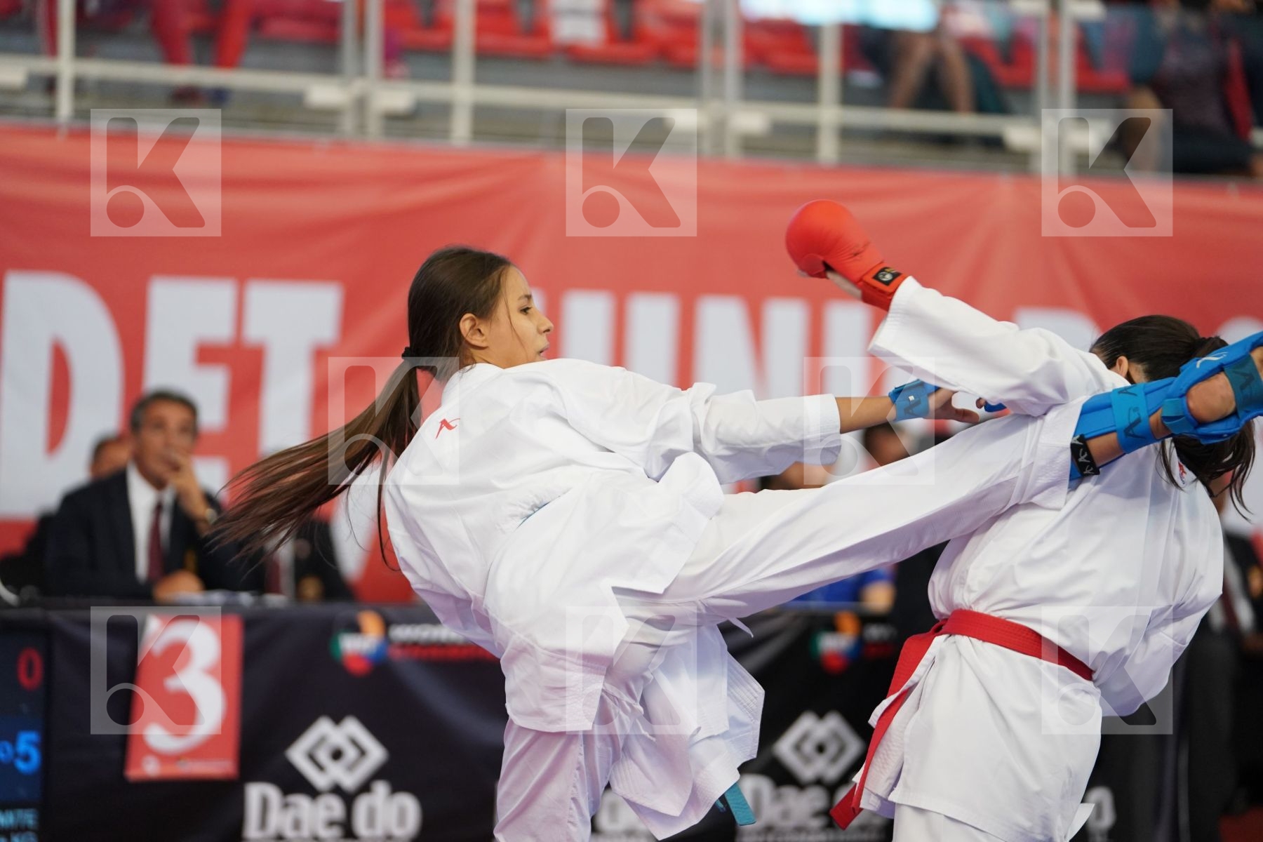 OUHRA AYA (MOROCCO) vs CHRYSOPOULOU KONSTANTINA (GREECE) in Cadet Kumite Female 54+ Kg - Podium ceremony