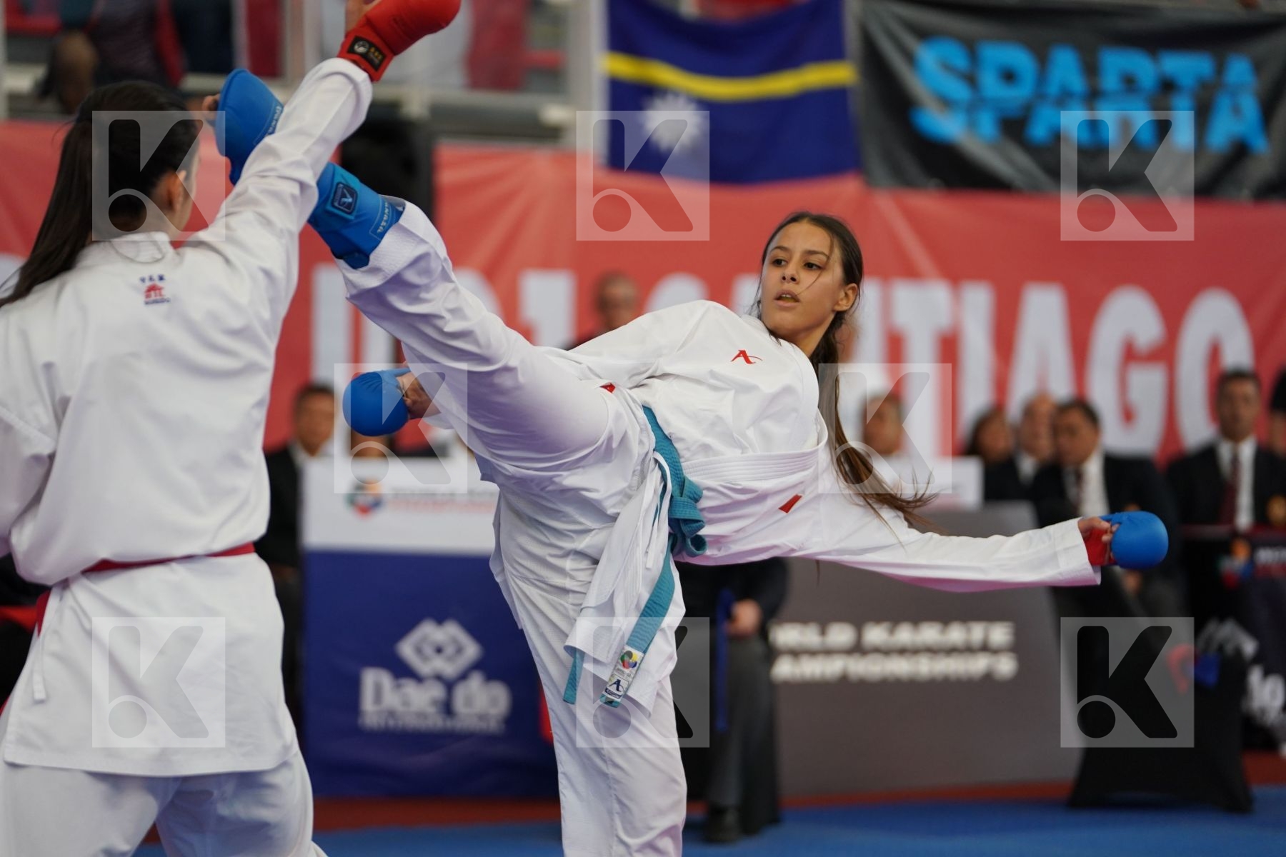 OUHRA AYA (MOROCCO) vs CHRYSOPOULOU KONSTANTINA (GREECE) in Cadet Kumite Female 54+ Kg - Podium ceremony