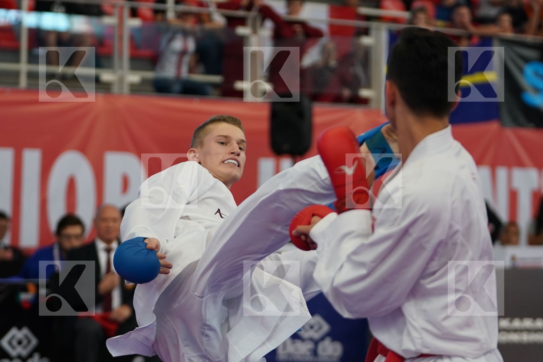 YURUR OMER FARUK (TURKEY) vs STEPANOVS ARTURS (LATVIA) in Cadet Kumite Male -63 Kg - Podium ceremony