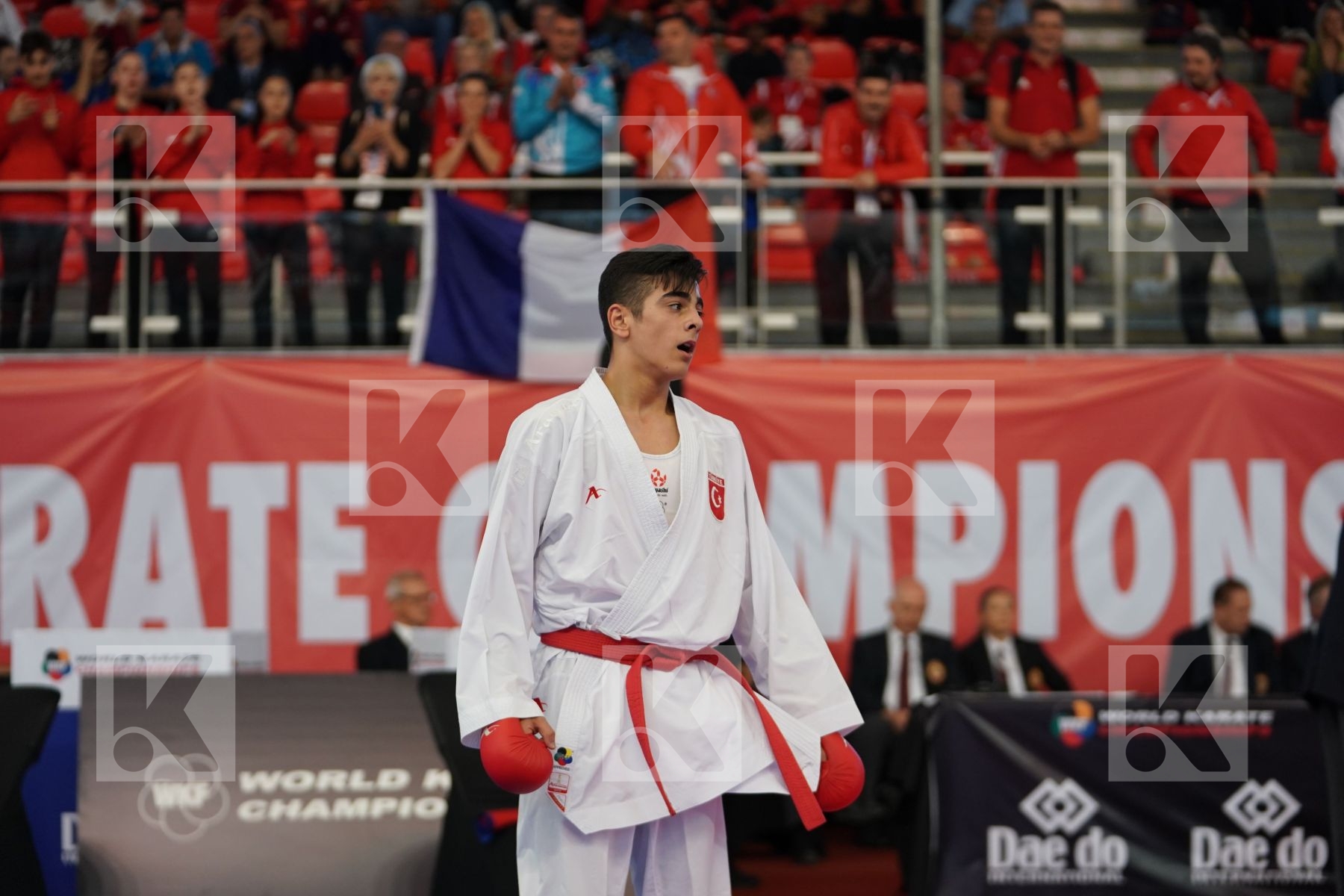 YURUR OMER FARUK (TURKEY) vs STEPANOVS ARTURS (LATVIA) in Cadet Kumite Male -63 Kg - Podium ceremony
