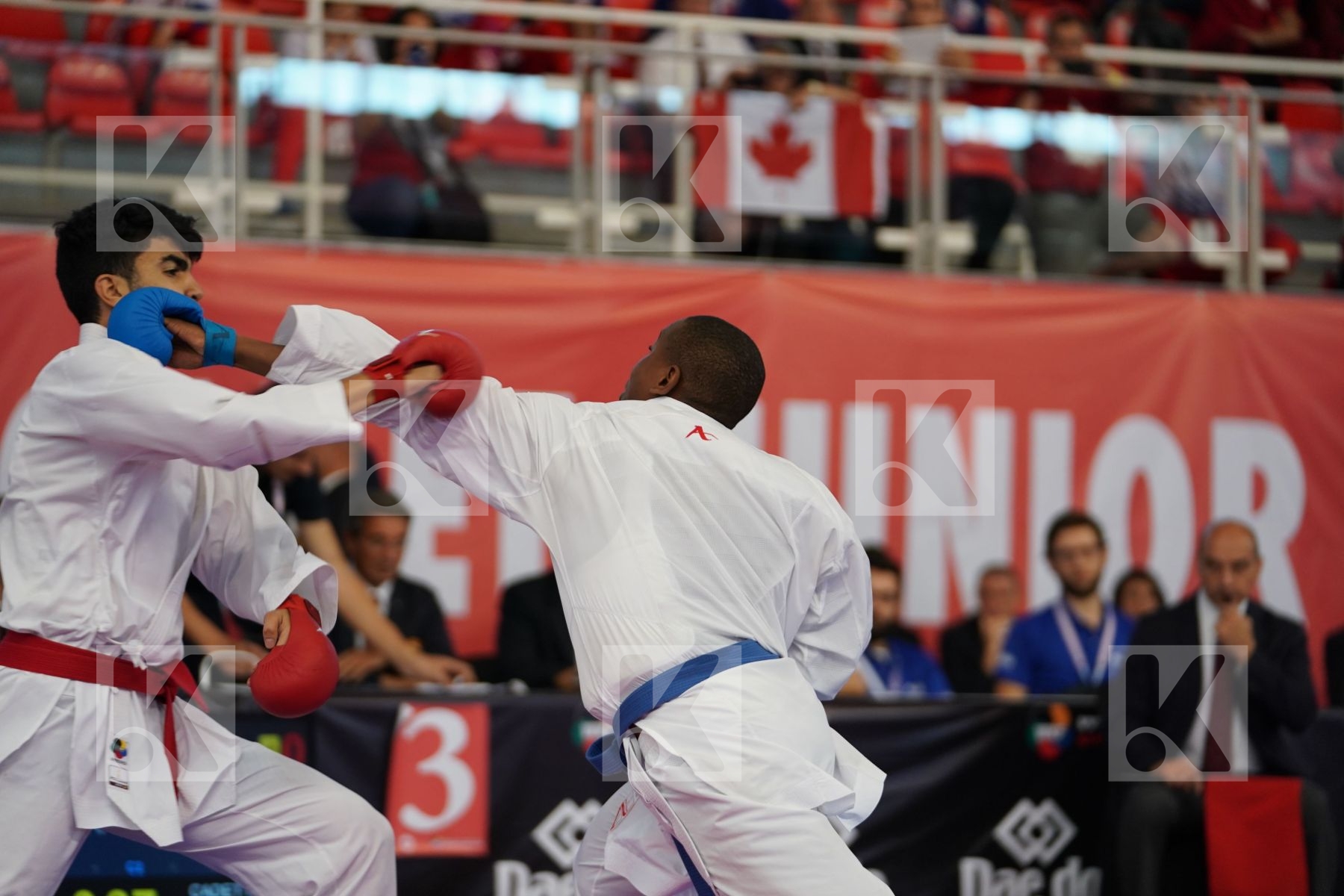 SHAMOUN IBRAHIM (JORDAN) vs SMALL ETHAN (CANADA) in Cadet Kumite Male 70+ Kg - Podium ceremony