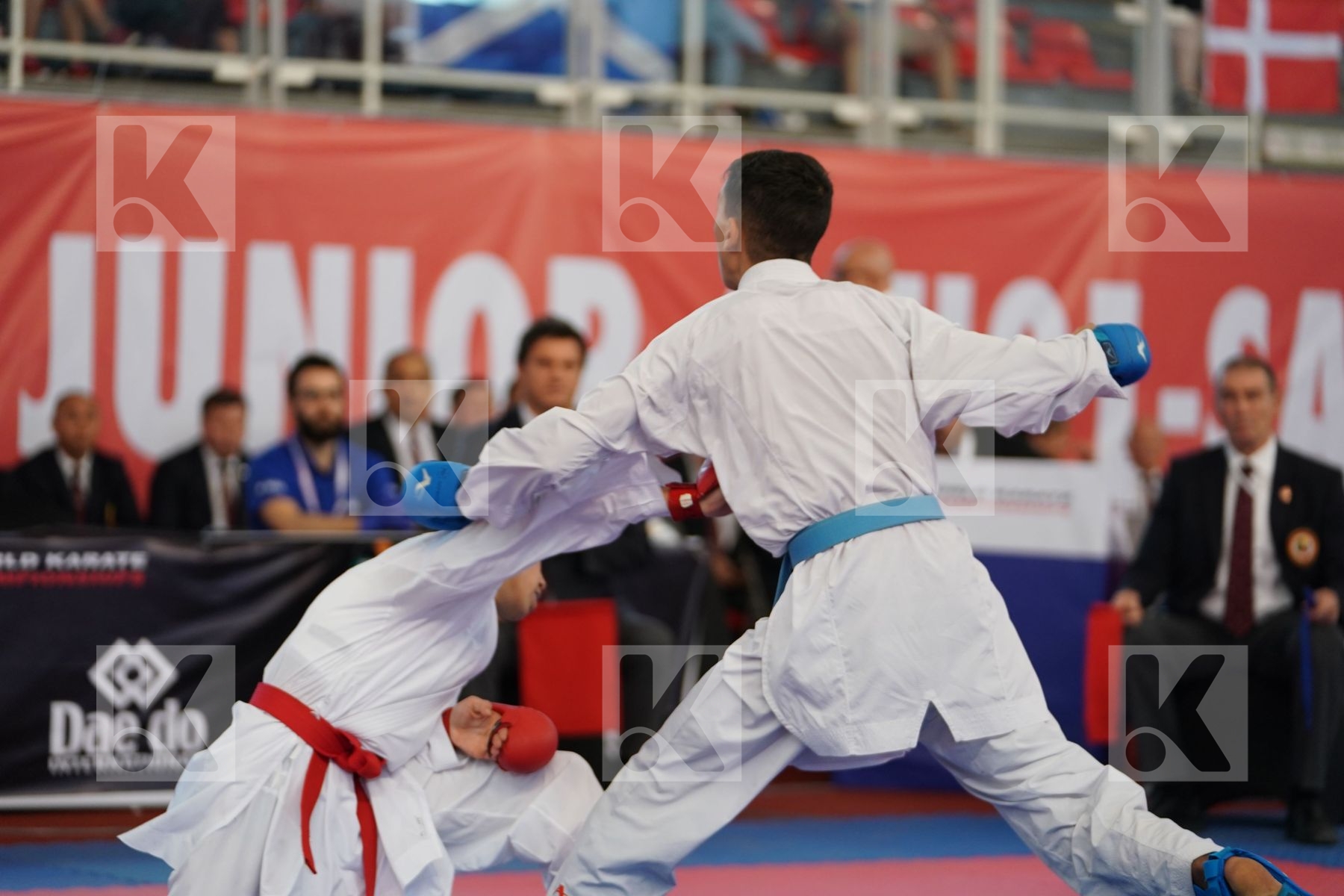 HELASSA AYOUB ANIS (ALGERIA) vs JINA ABDEL ALI (MOROCCO) in Junior Kumite Male -55 Kg - Podium ceremony