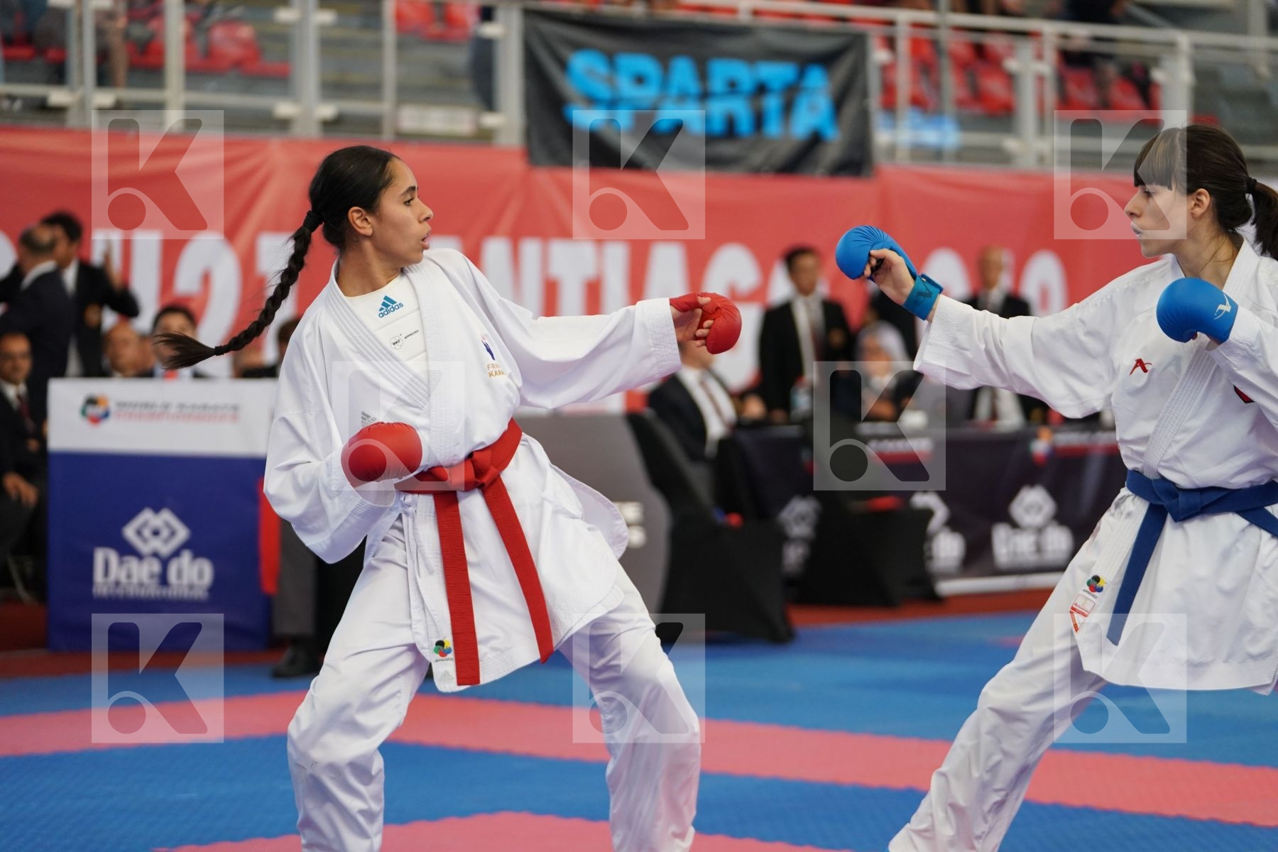 CHARIF ASSMA (FRANCE) vs KAMENOVA IVANA (BULGARIA) in Junior Kumite Female -53Kg - Podium ceremony