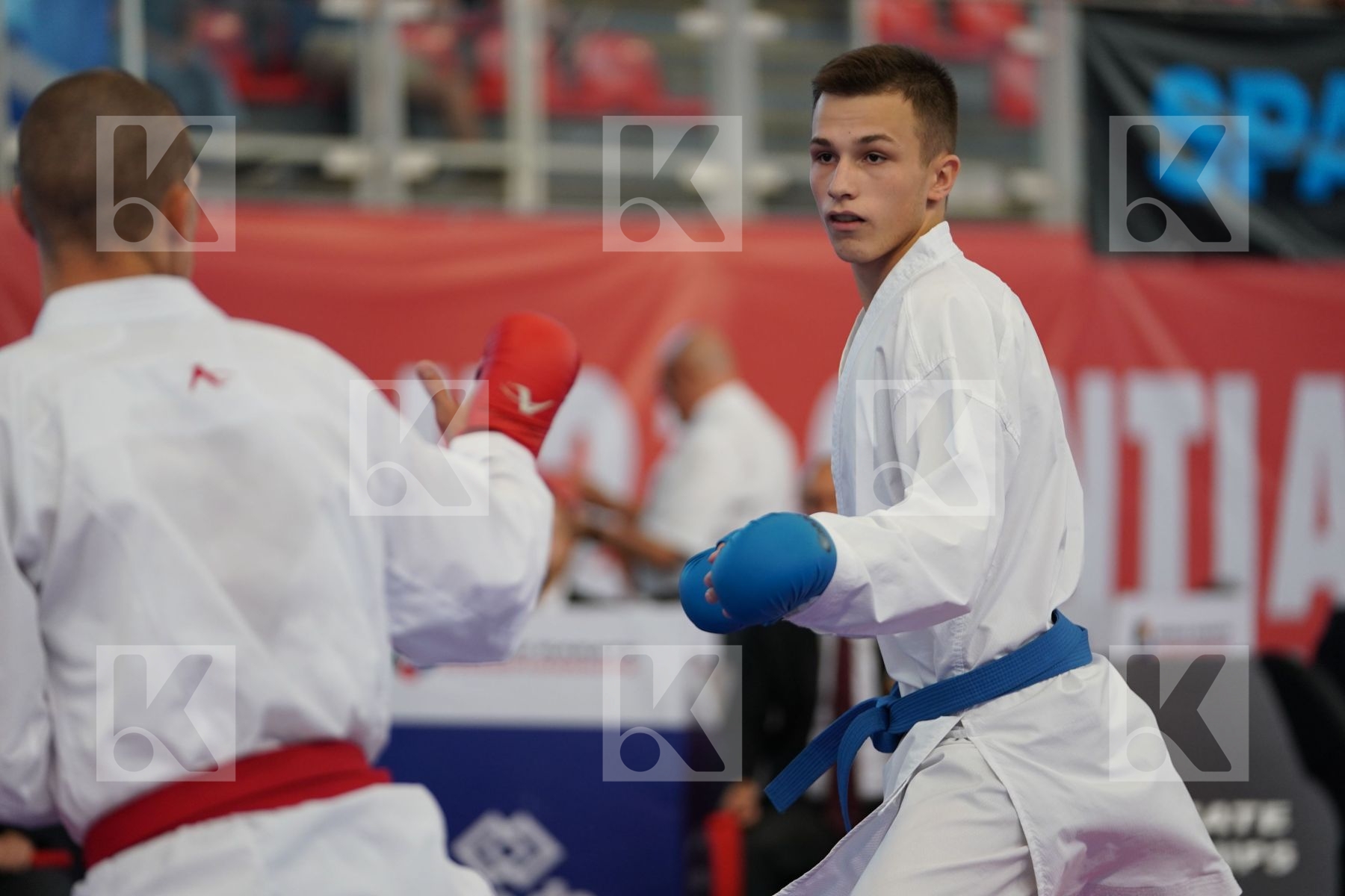 BOSKOVIC BOJAN (MONTENEGRO) vs GRETSKII DANIIL (RUSSIAN FEDERATION) in Junior Kumite Male -68 Kg - Podium ceremony