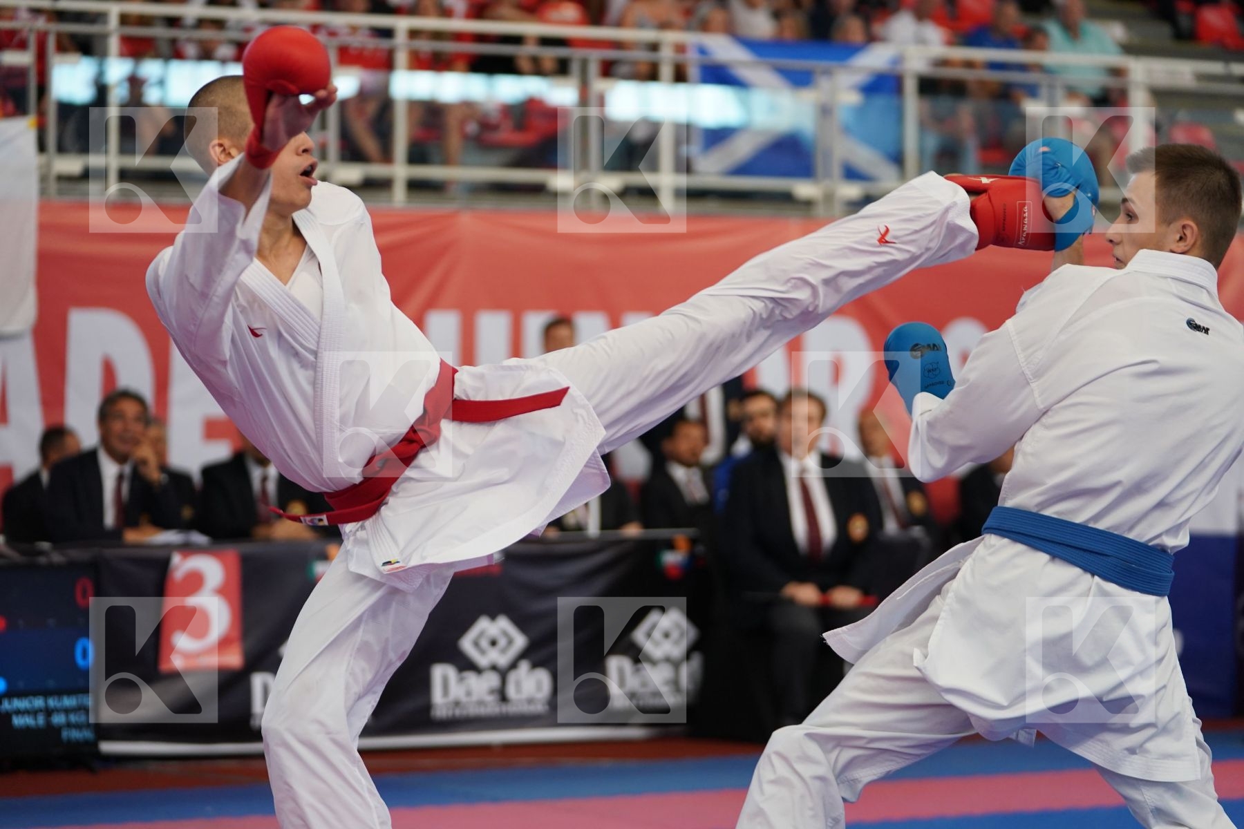 BOSKOVIC BOJAN (MONTENEGRO) vs GRETSKII DANIIL (RUSSIAN FEDERATION) in Junior Kumite Male -68 Kg - Podium ceremony