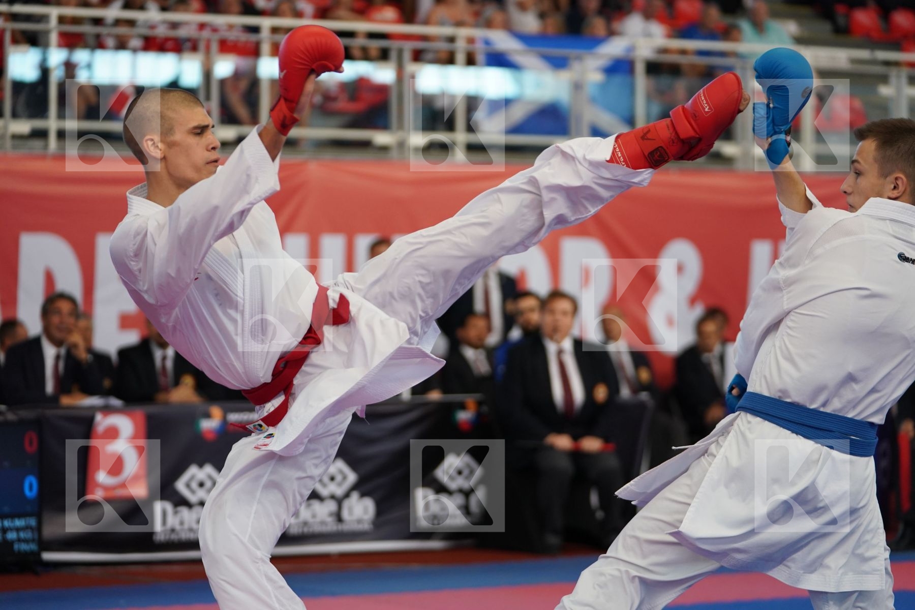 BOSKOVIC BOJAN (MONTENEGRO) vs GRETSKII DANIIL (RUSSIAN FEDERATION) in Junior Kumite Male -68 Kg - Podium ceremony