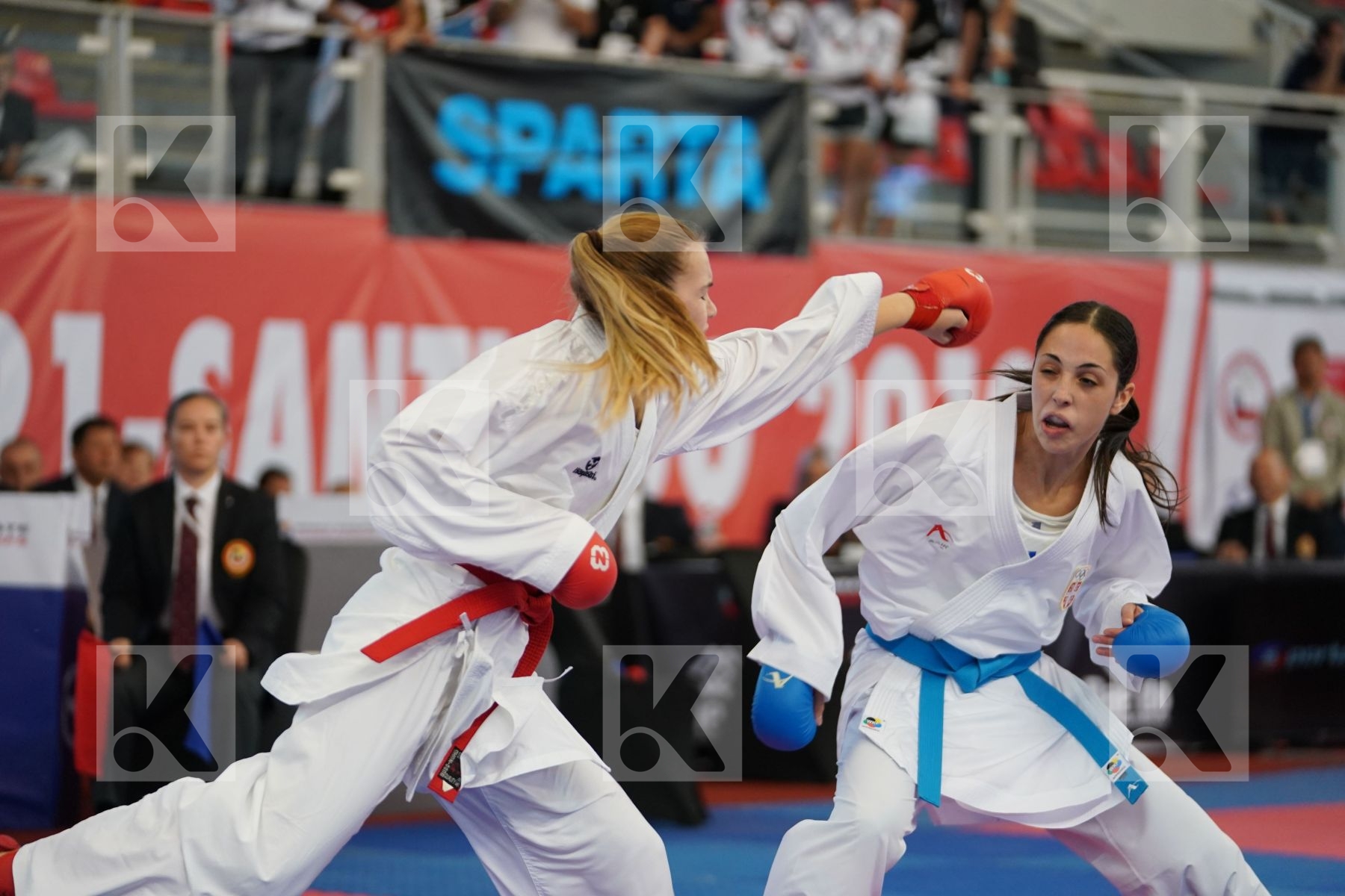 PEROVIC IVANA (SERBIA) vs HANDELSBY NORA BENEDICTE (NORWAY) in Junior Kumite Female -59 Kg - Podium ceremony