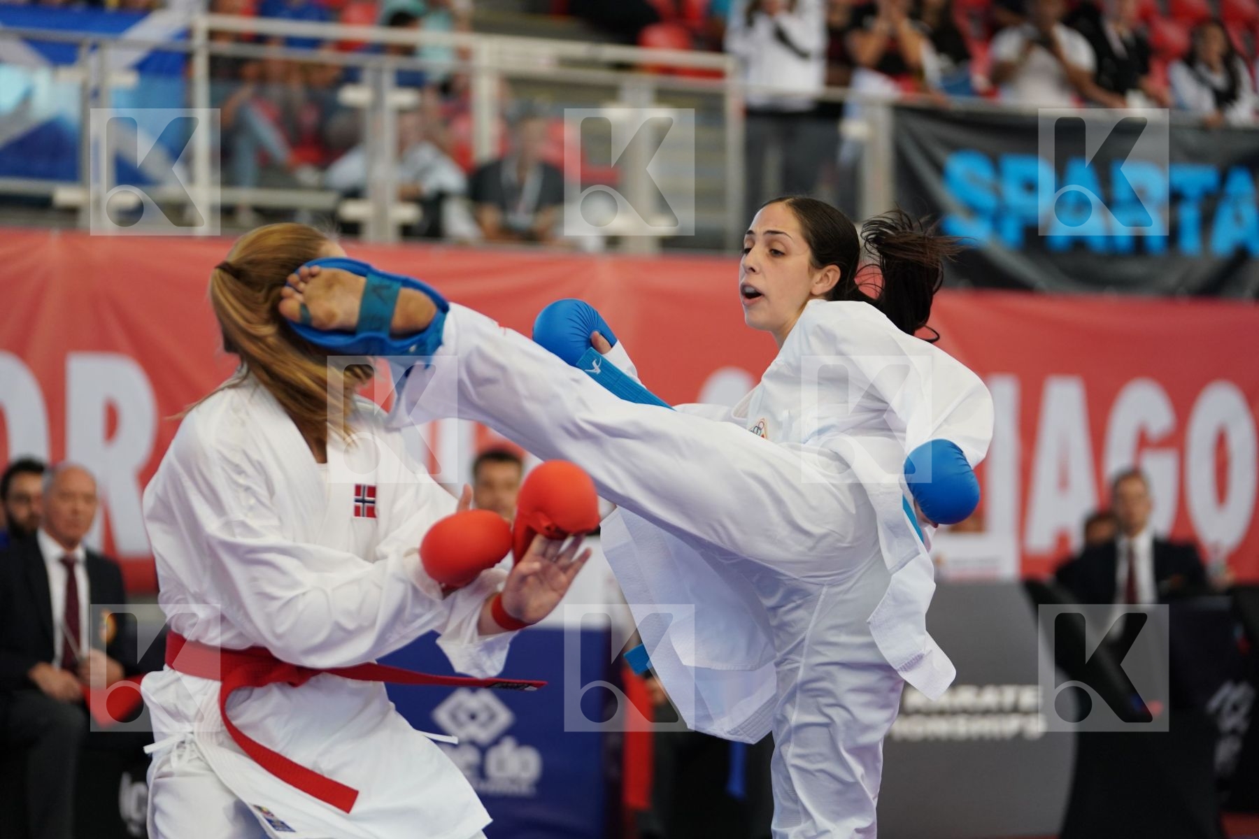 PEROVIC IVANA (SERBIA) vs HANDELSBY NORA BENEDICTE (NORWAY) in Junior Kumite Female -59 Kg - Podium ceremony