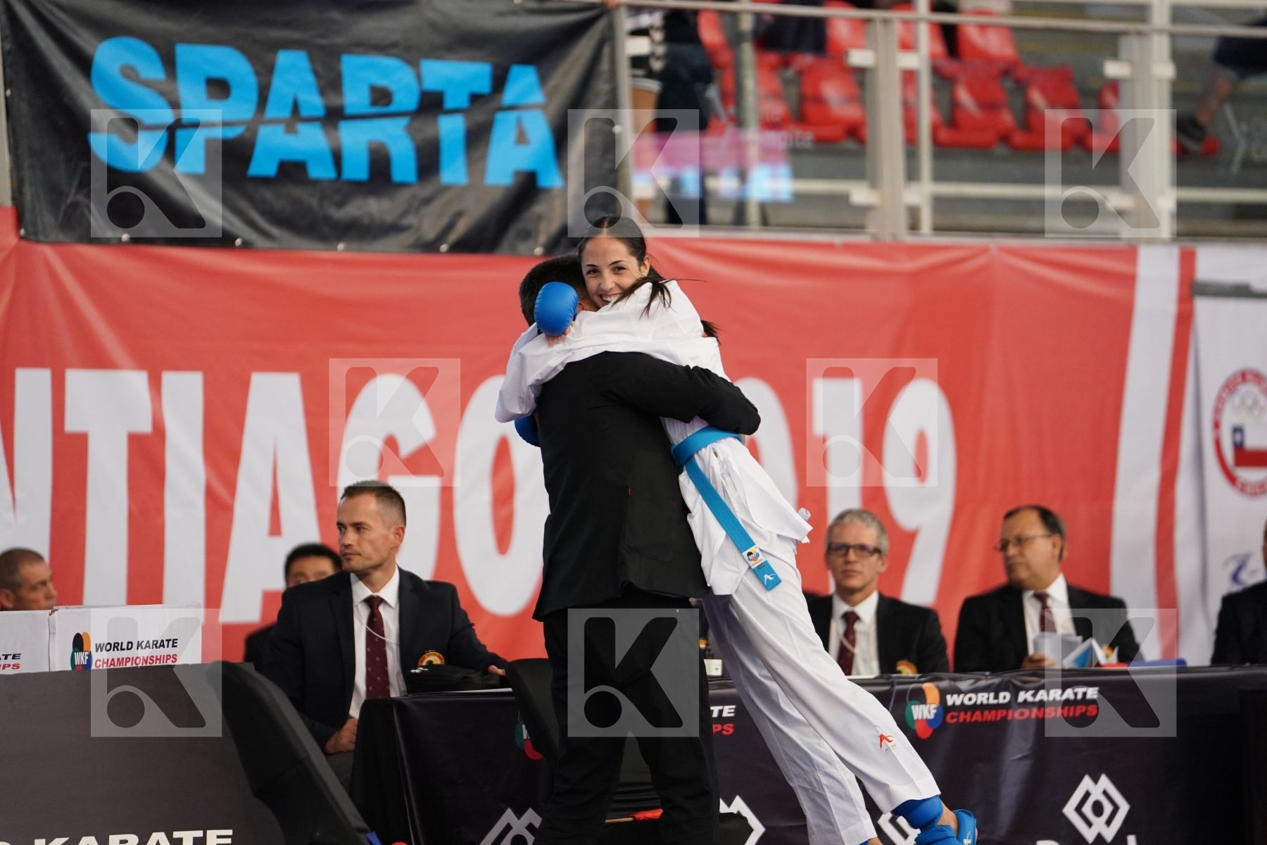 PEROVIC IVANA (SERBIA) vs HANDELSBY NORA BENEDICTE (NORWAY) in Junior Kumite Female -59 Kg - Podium ceremony